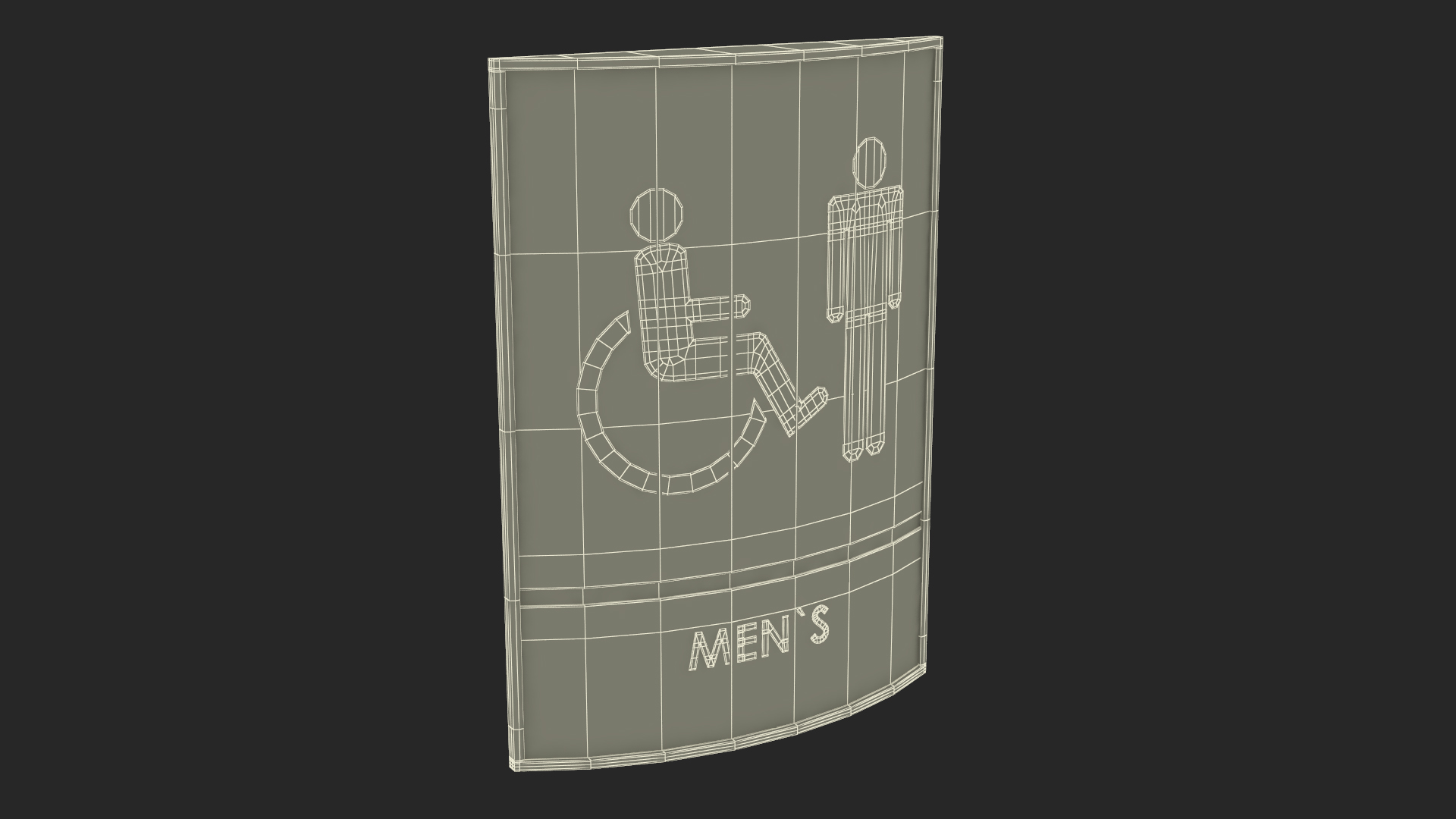 Mens Accessible Restroom Sign 3D model