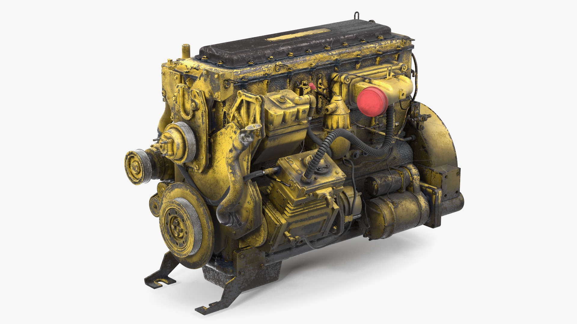 Used Dirty Tractor Diesel Engine 3D