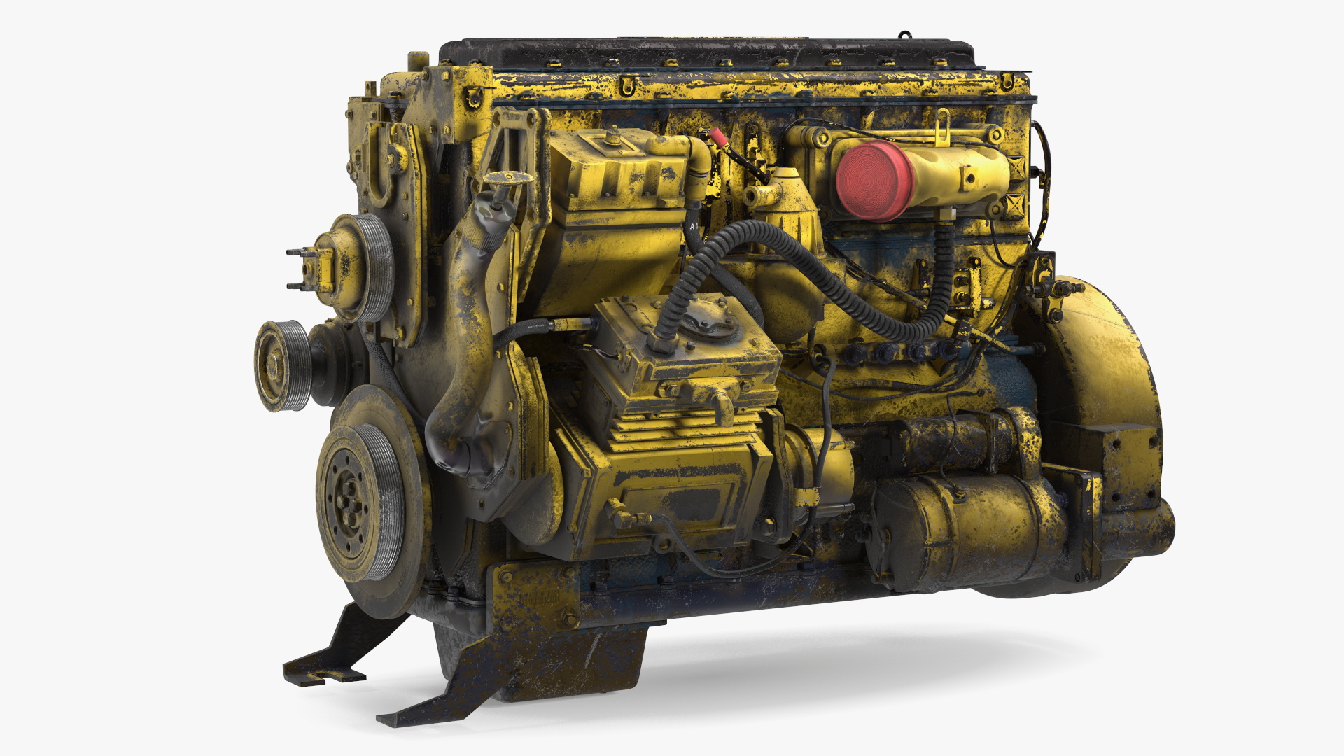 Used Dirty Tractor Diesel Engine 3D