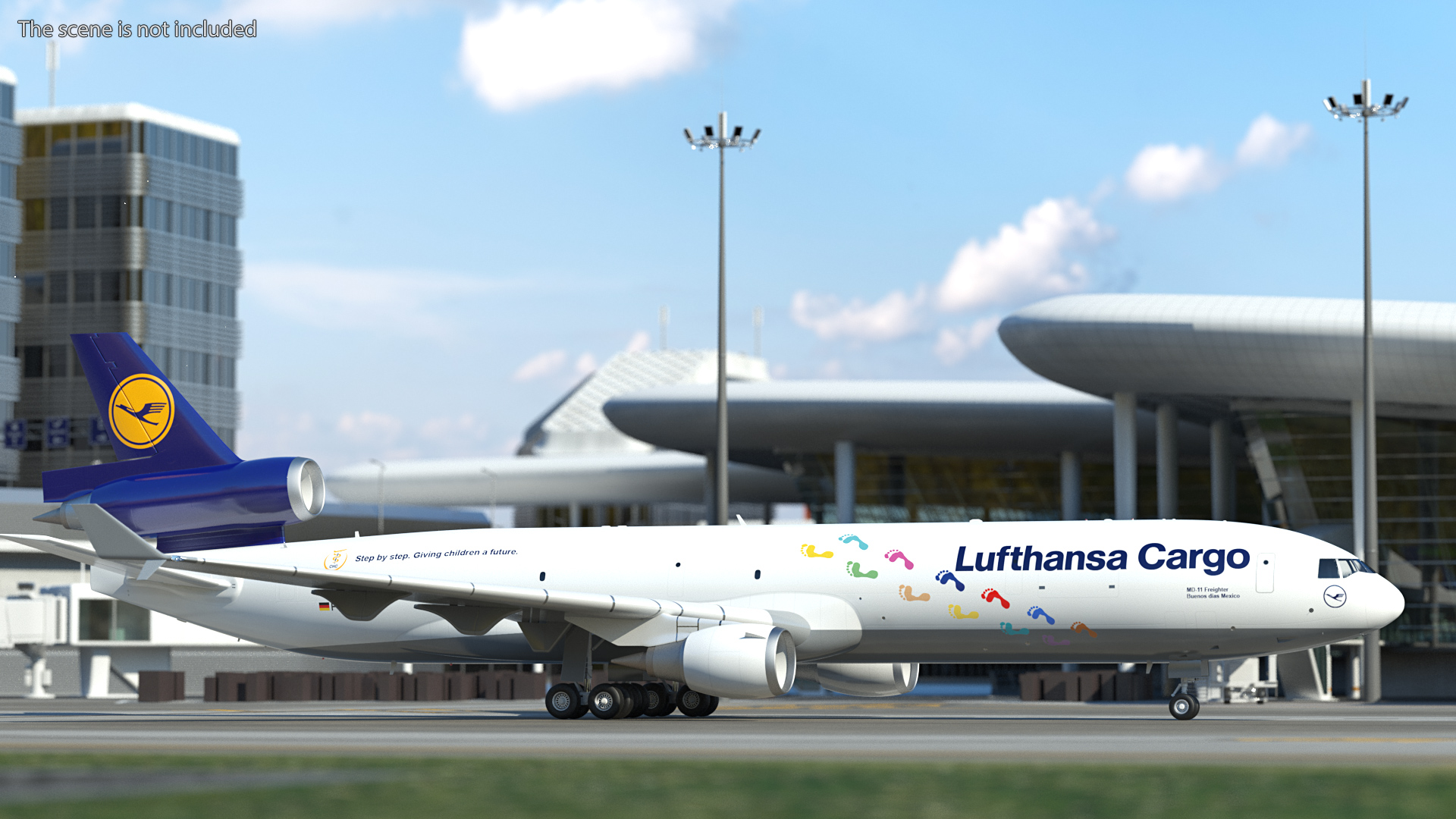 3D model McDonnell Douglas MD11 Tri Jet Airliner Lufthansa Cargo