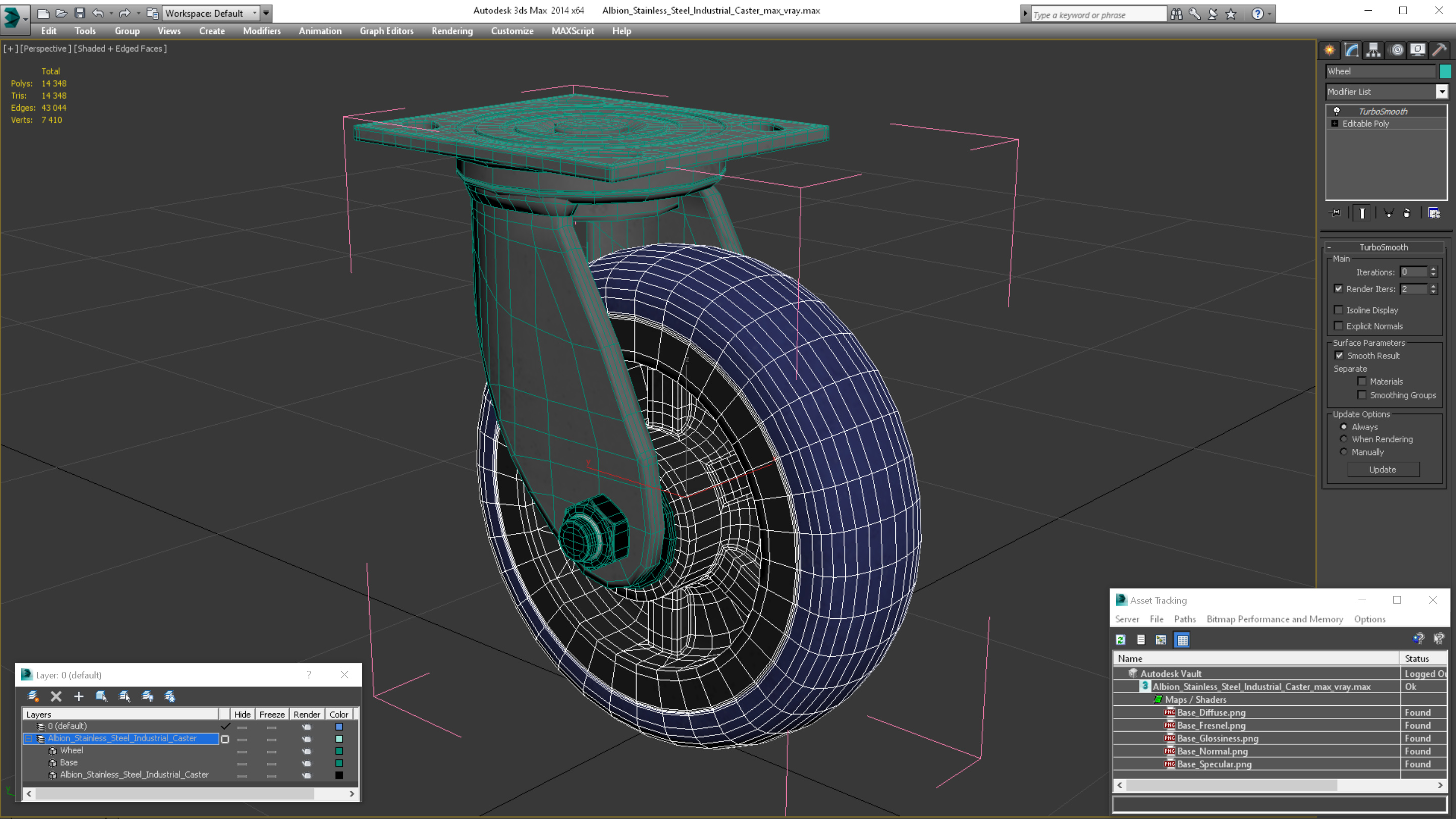 3D model Albion Stainless Steel Industrial Caster