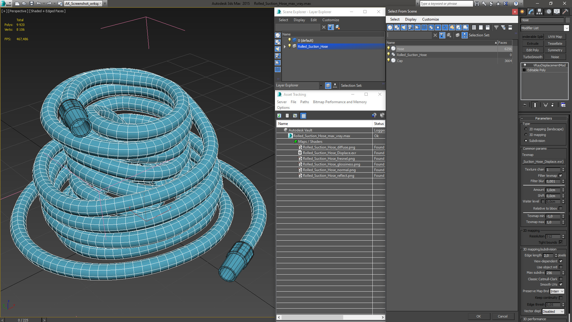 Rolled Suction Hose 3D model