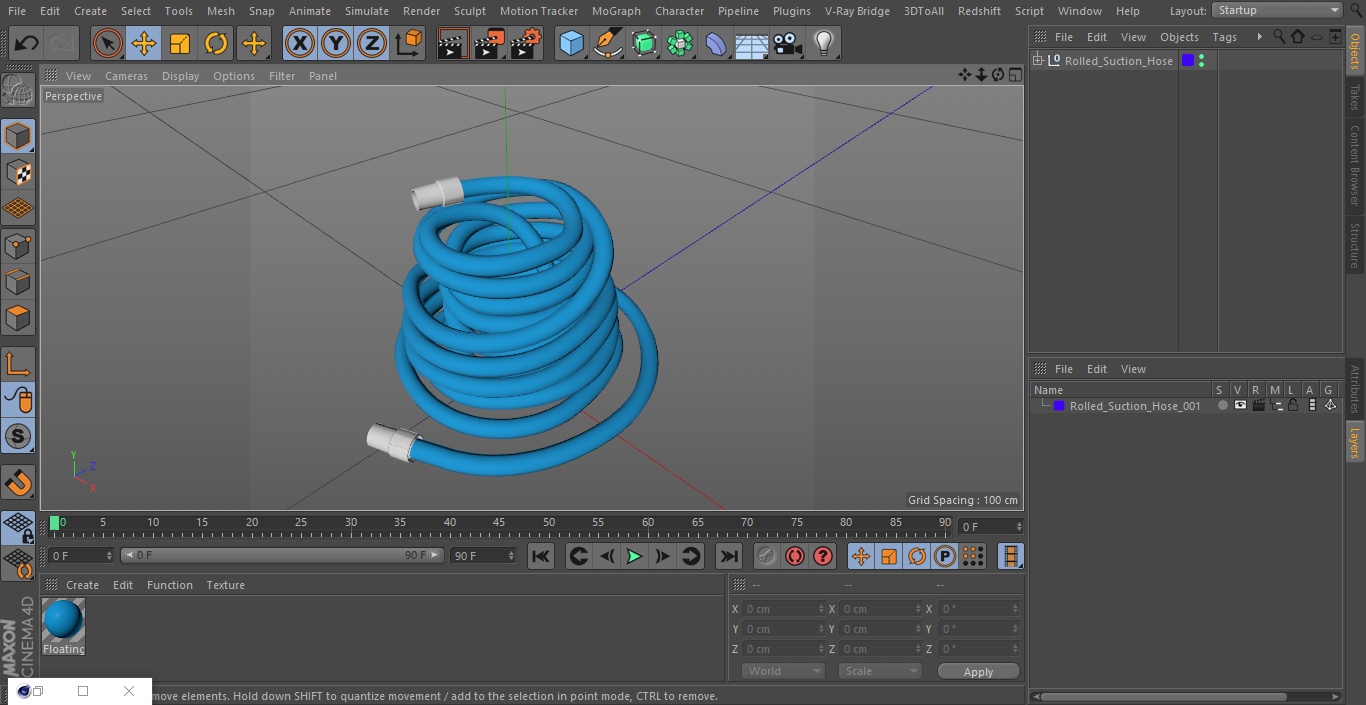 Rolled Suction Hose 3D model