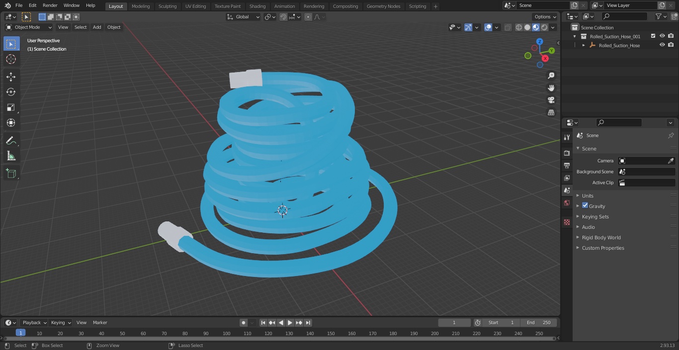 Rolled Suction Hose 3D model