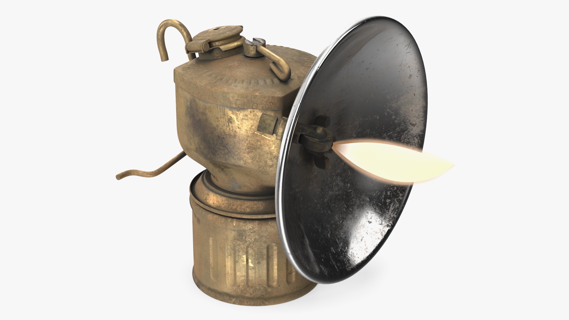 3D Retro Brass Carbide Lamp Old model