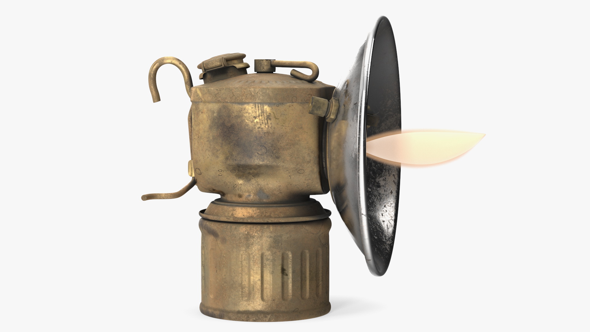 3D Retro Brass Carbide Lamp Old model