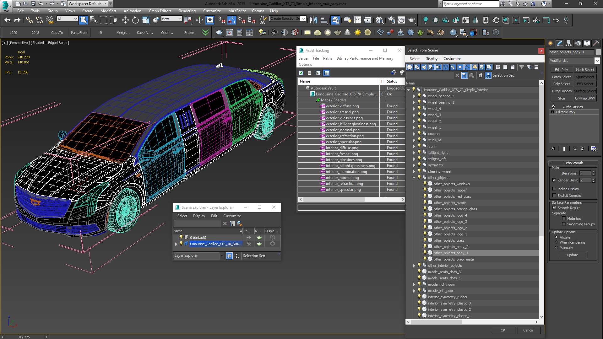 3D Limousine Cadillac XTS 70 Simple Interior