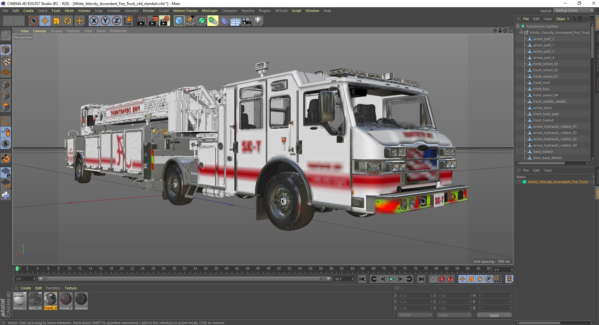 3D model White Velocity Ascendant Fire Truck