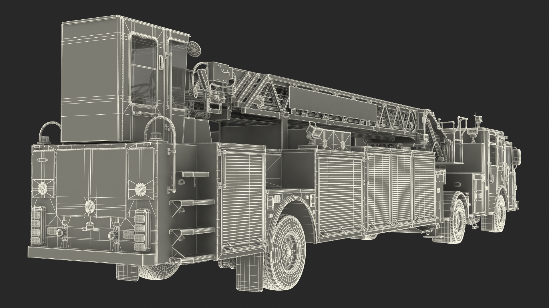 3D model White Velocity Ascendant Fire Truck