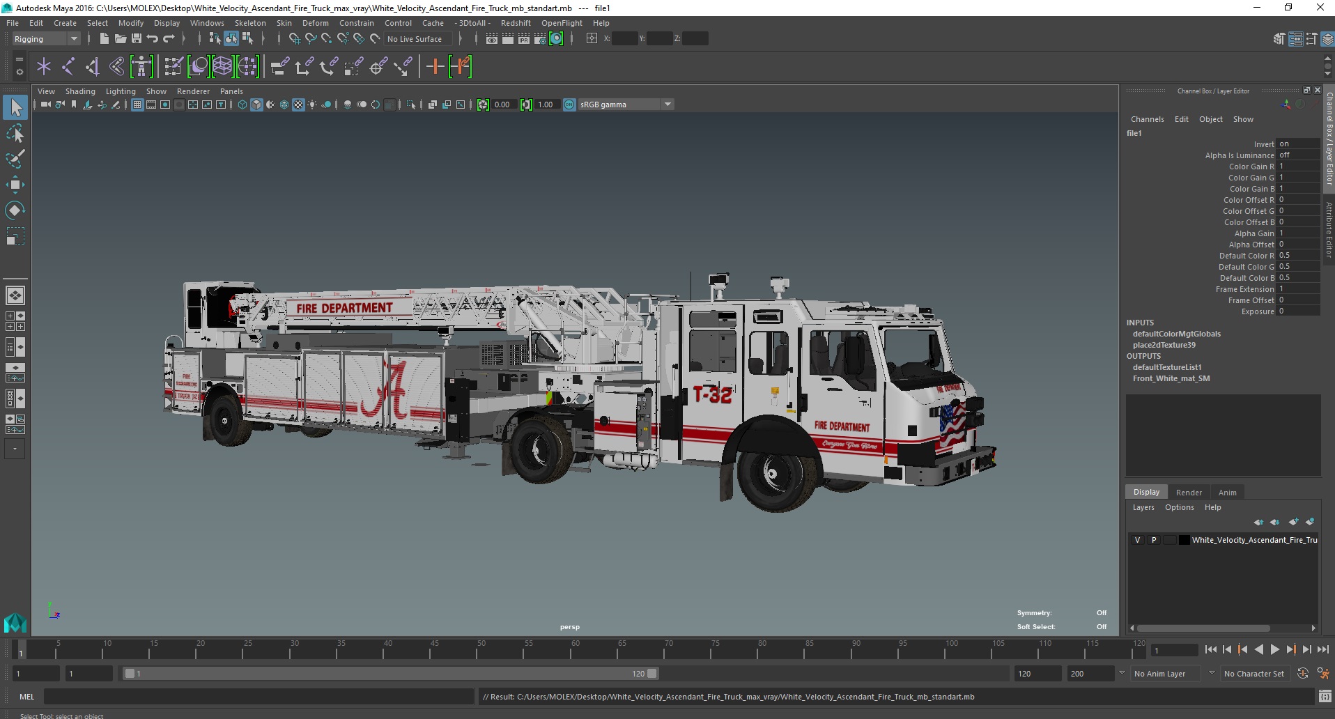 3D model White Velocity Ascendant Fire Truck