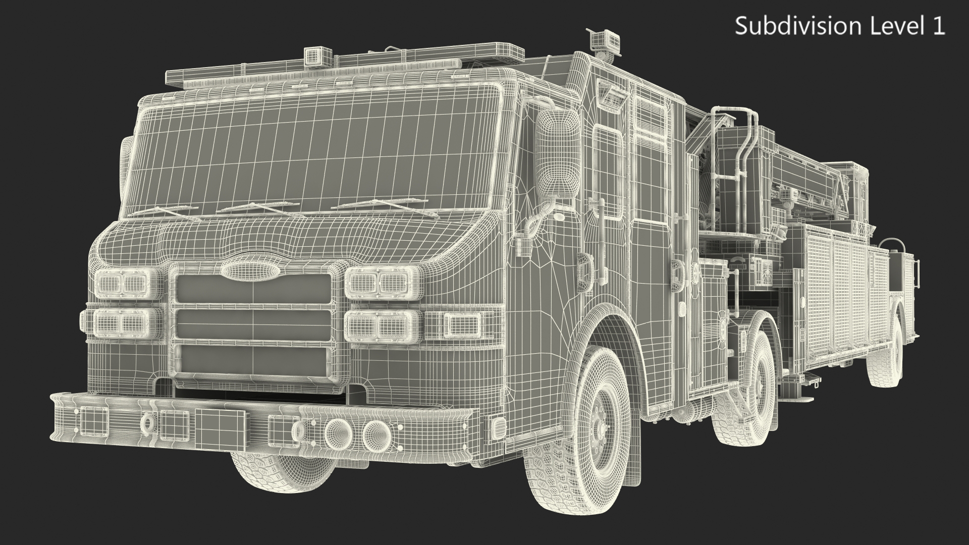 3D model White Velocity Ascendant Fire Truck