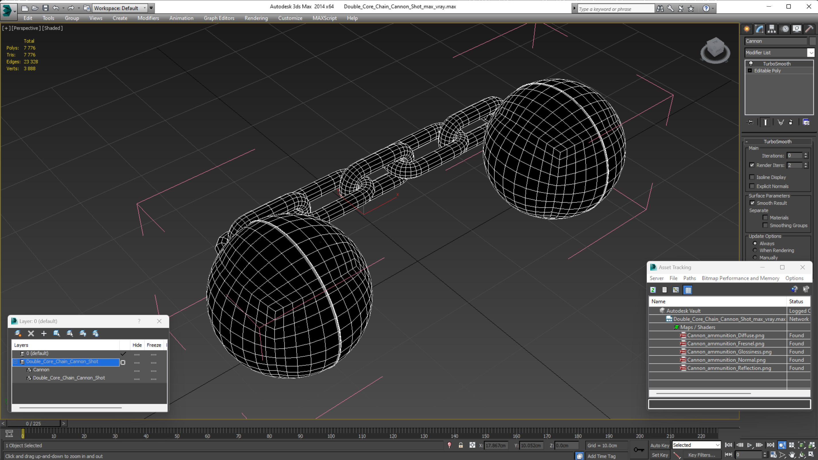 Double Core Chain Cannon Shot 3D model