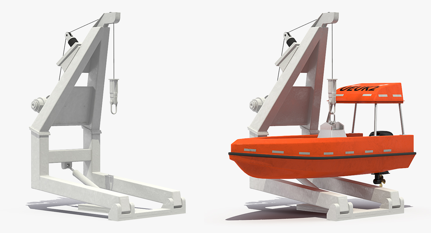 3D Powerboat on Crane model