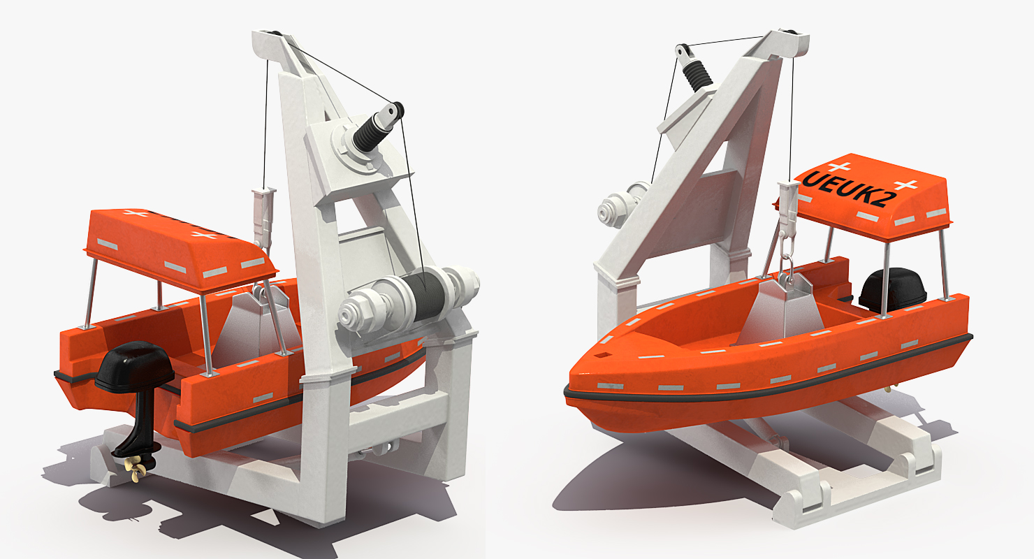 3D Powerboat on Crane model