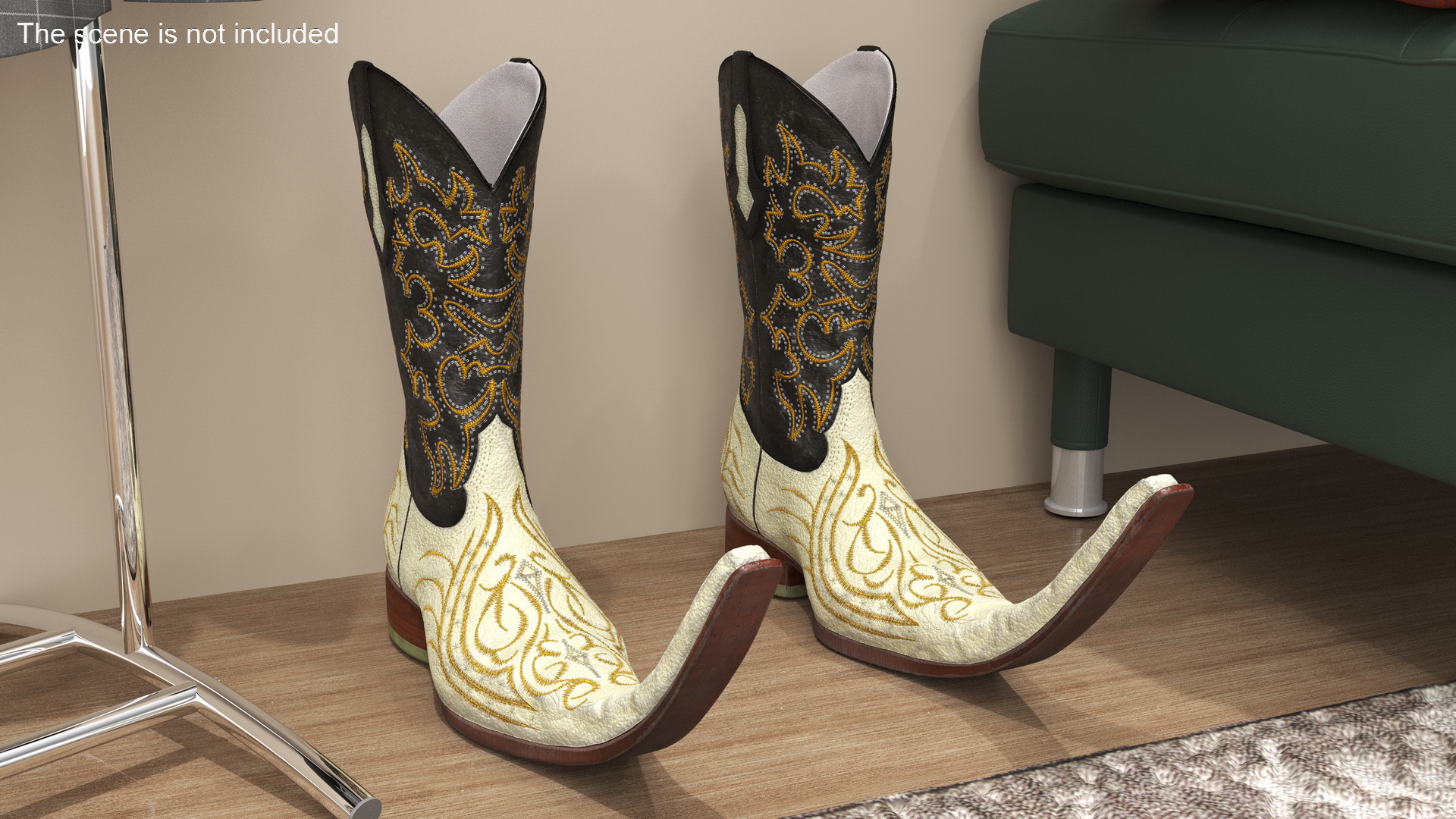 3D model Mexican Guarachero Boots White