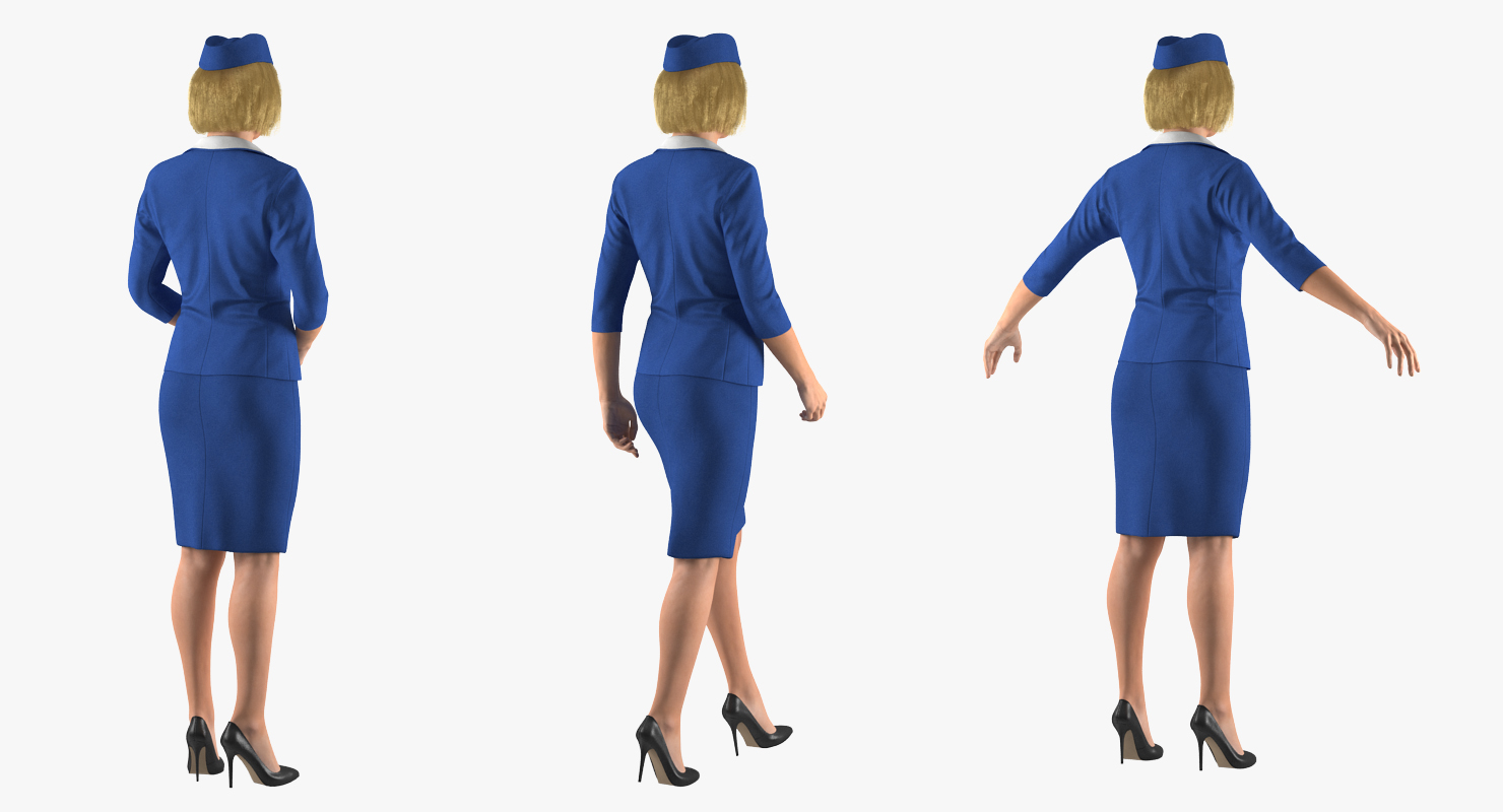 Stewardess Rigged 3D