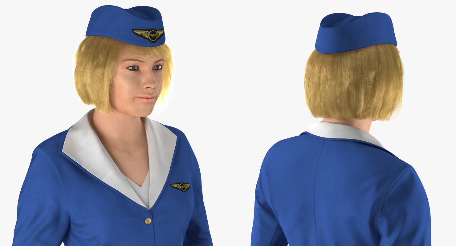 Stewardess Rigged 3D