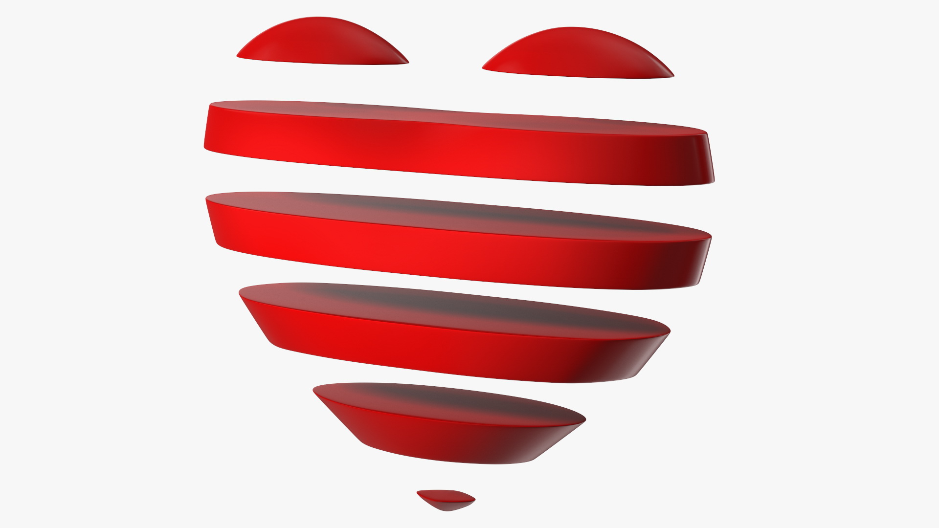 Heart with Transparent Horizontal Lines 3D model