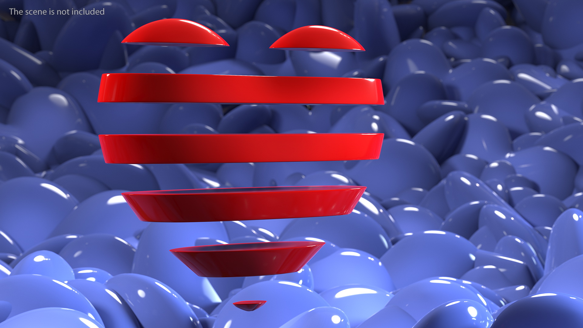 Heart with Transparent Horizontal Lines 3D model