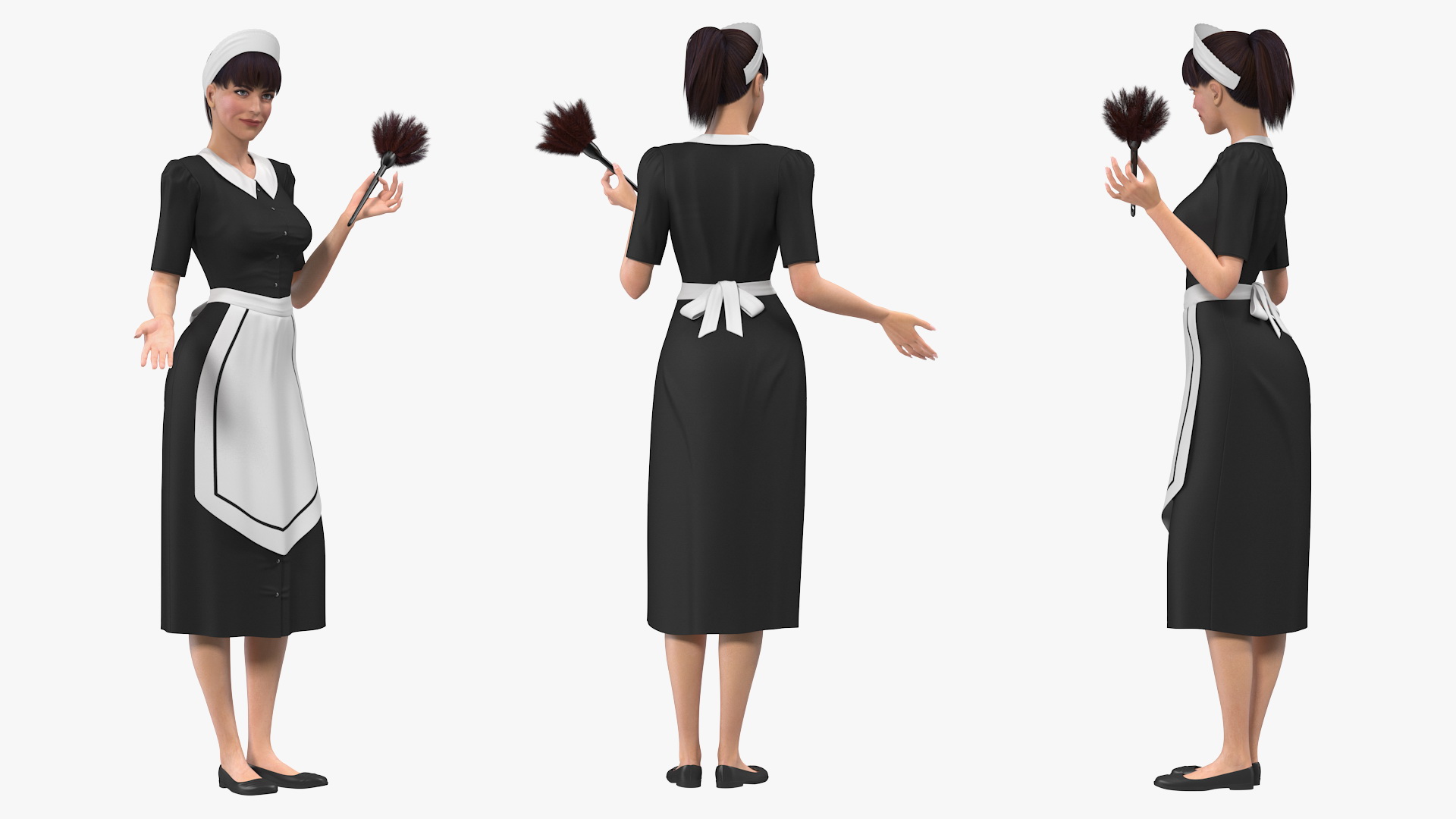 3D Housekeeping Maid in Uniform model