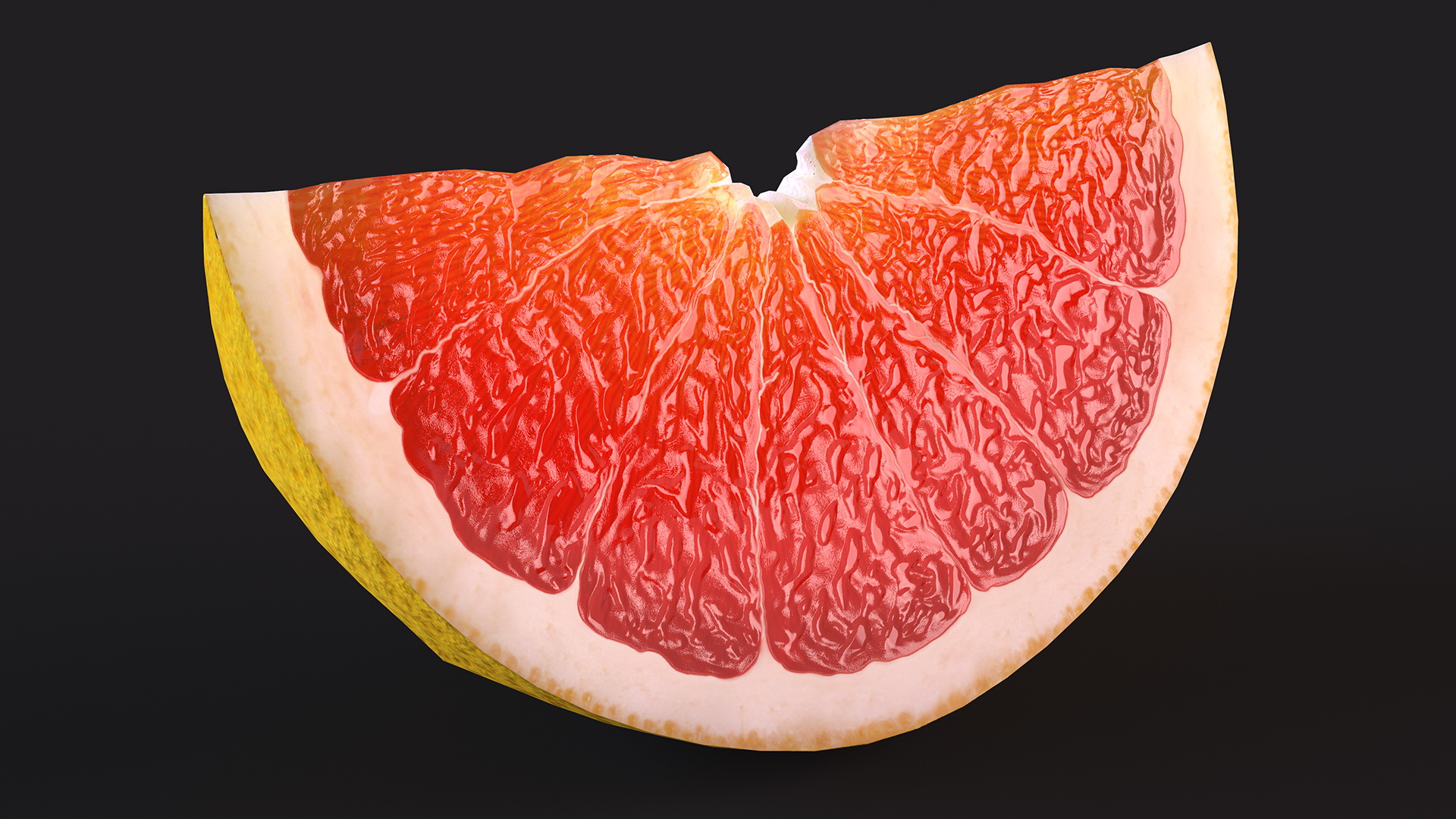 3D Realistic Grapefruit Slice