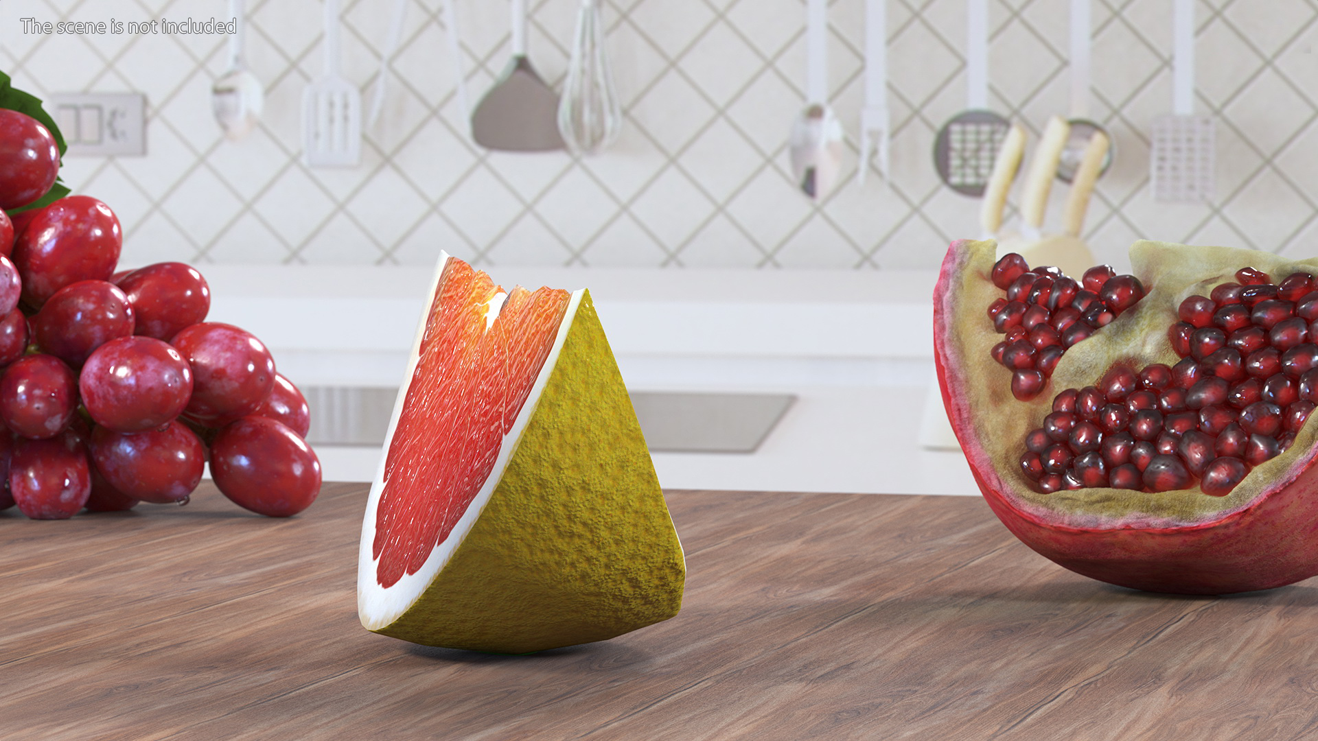 3D Realistic Grapefruit Slice