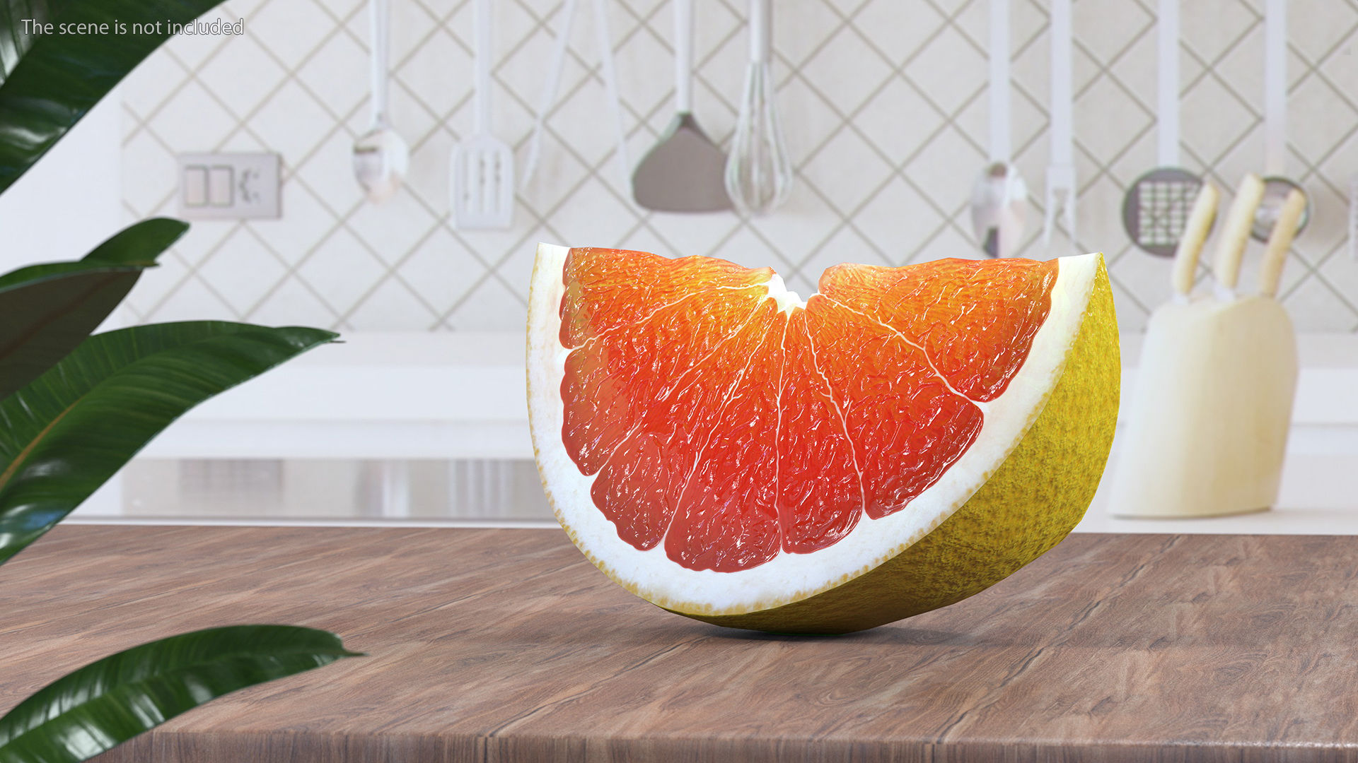 3D Realistic Grapefruit Slice