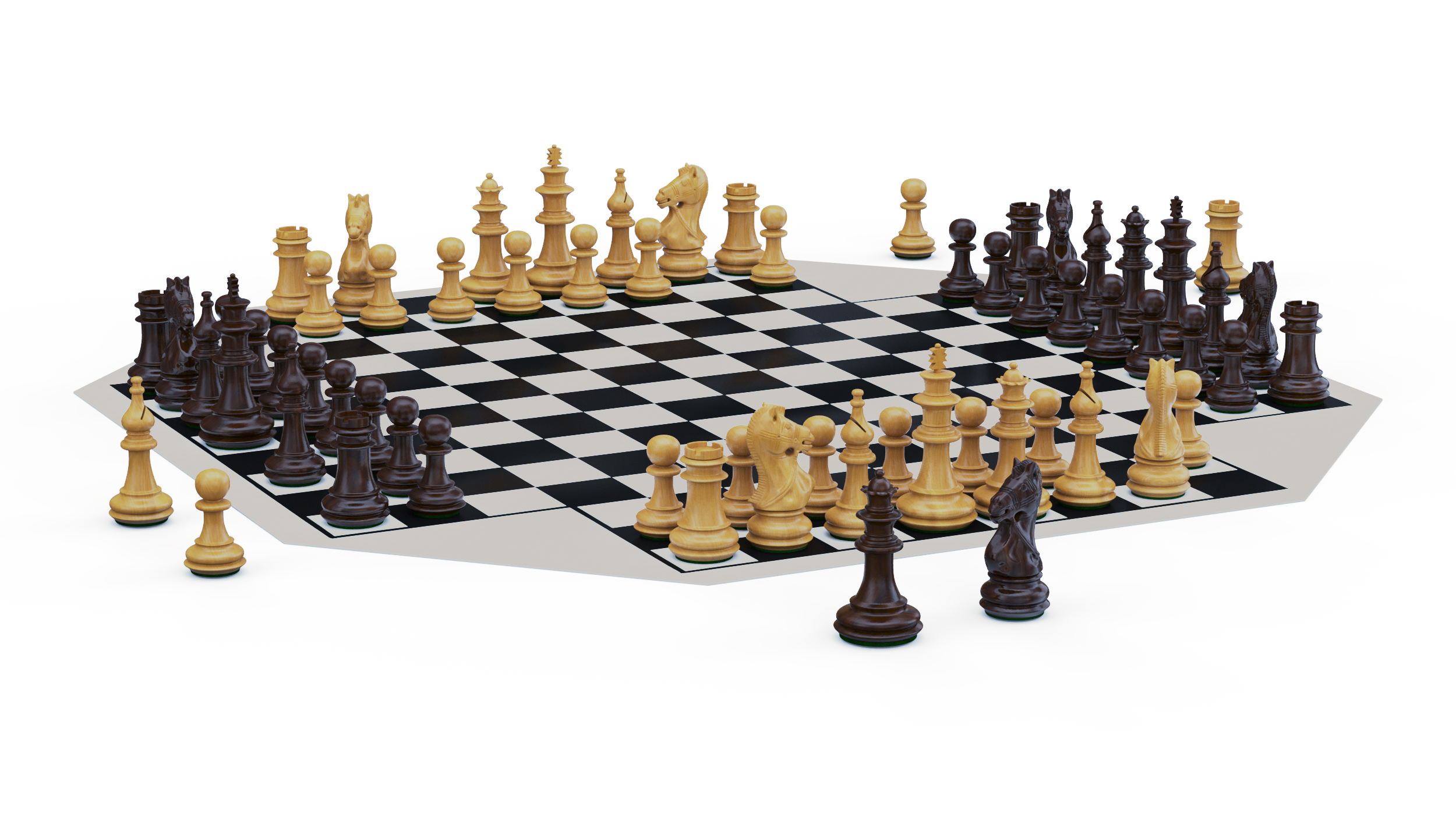 Chess for 4 Players 3D model