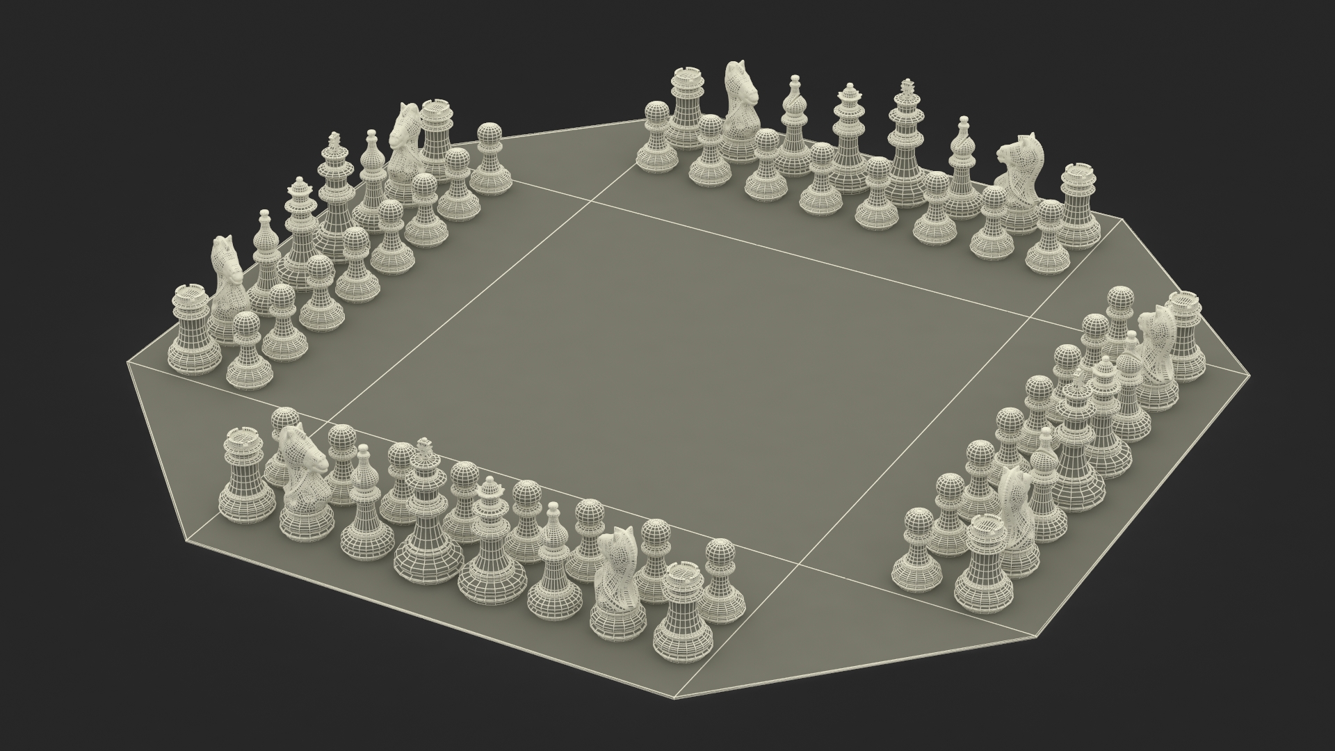 Chess for 4 Players 3D model