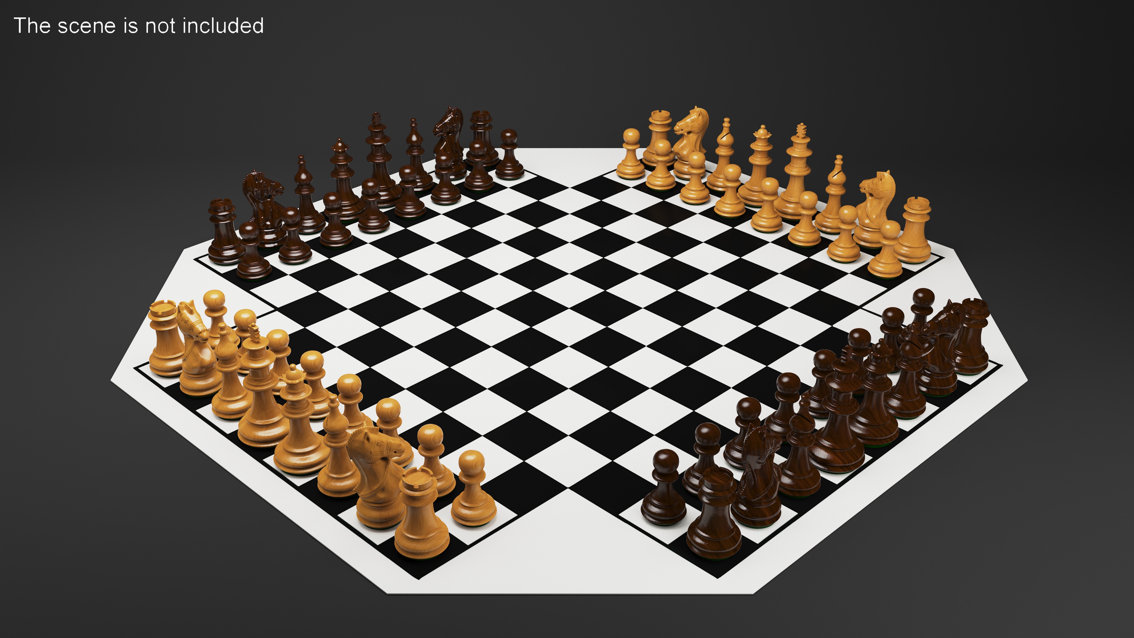 Chess for 4 Players 3D model