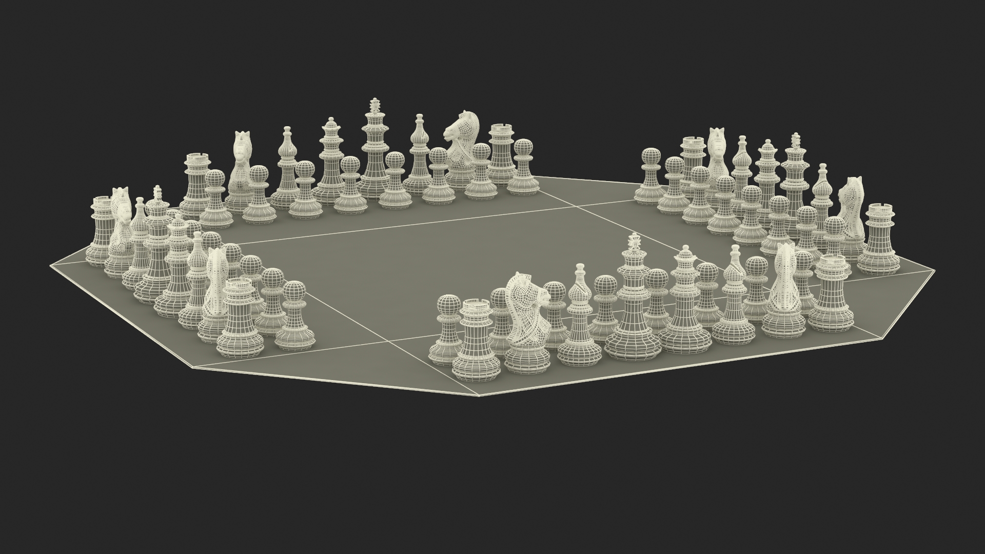 Chess for 4 Players 3D model