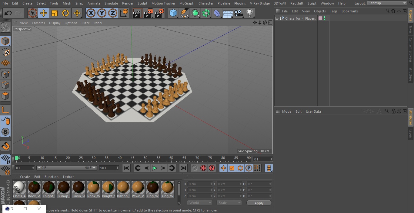 Chess for 4 Players 3D model