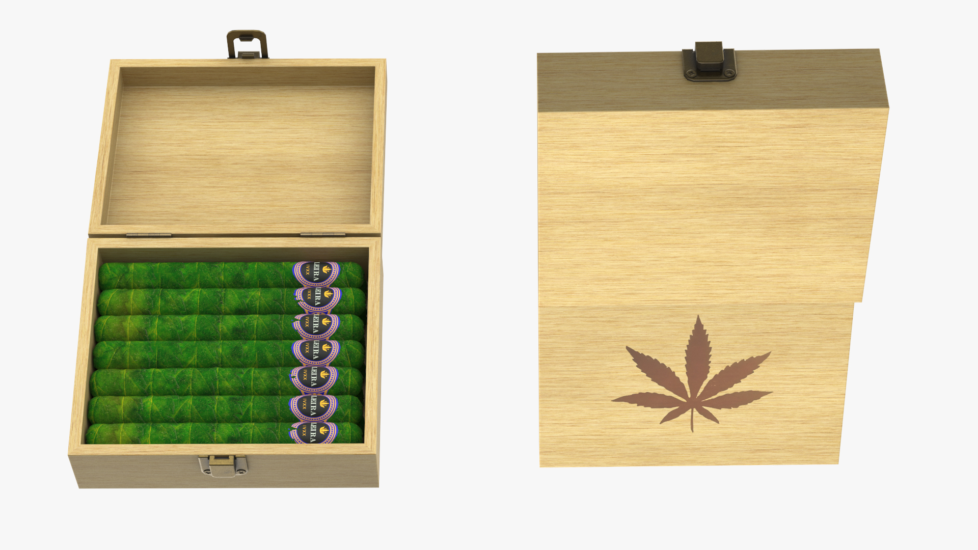 3D Box of Leira Long Cannabis Cigars Open model