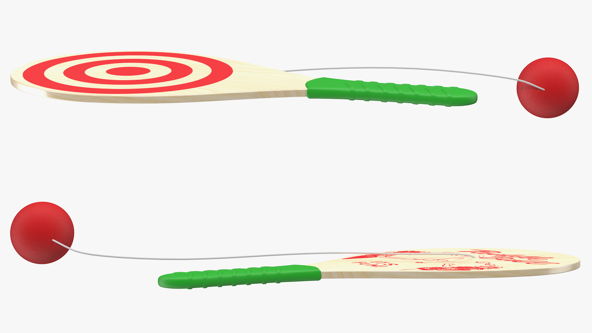 3D Wooden Paddle Ball model