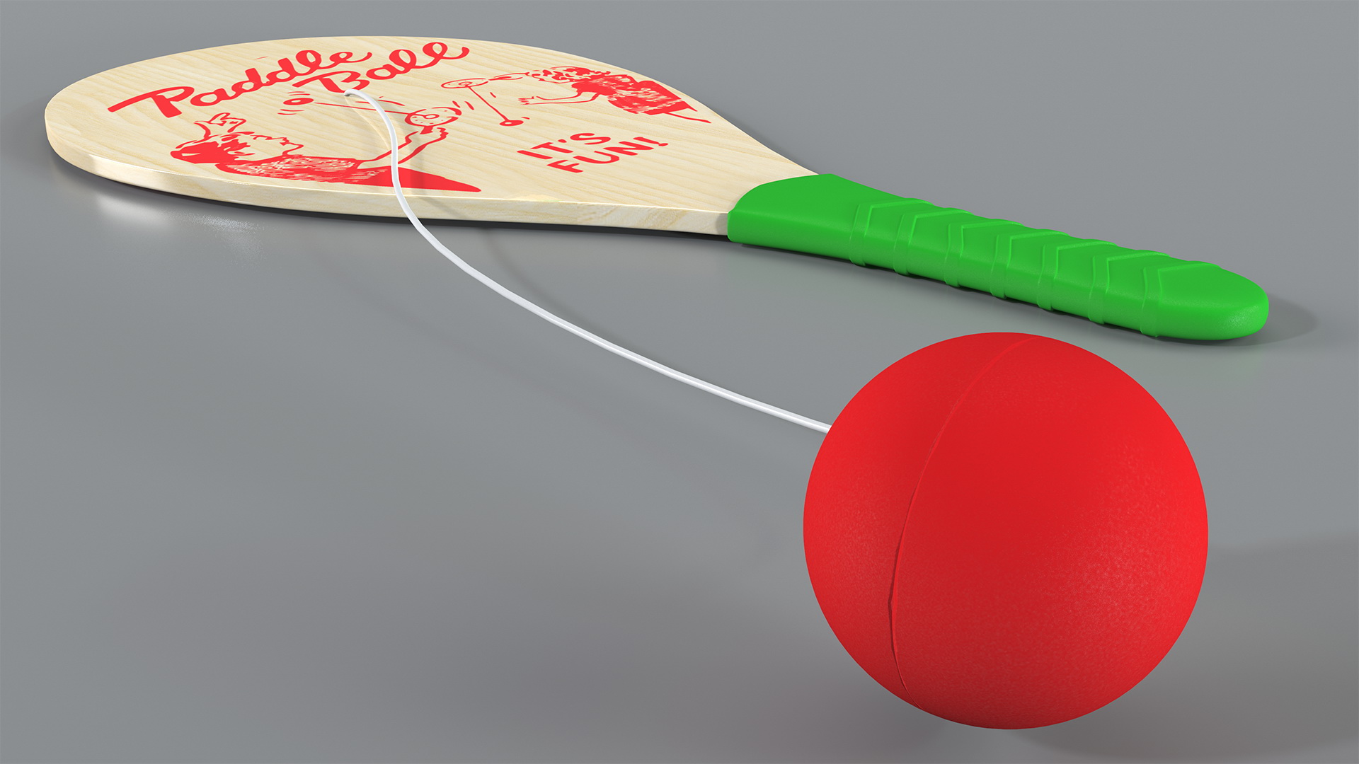 3D Wooden Paddle Ball model