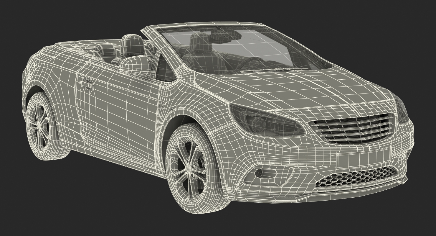 Cabriolet Generic Rigged 3D model