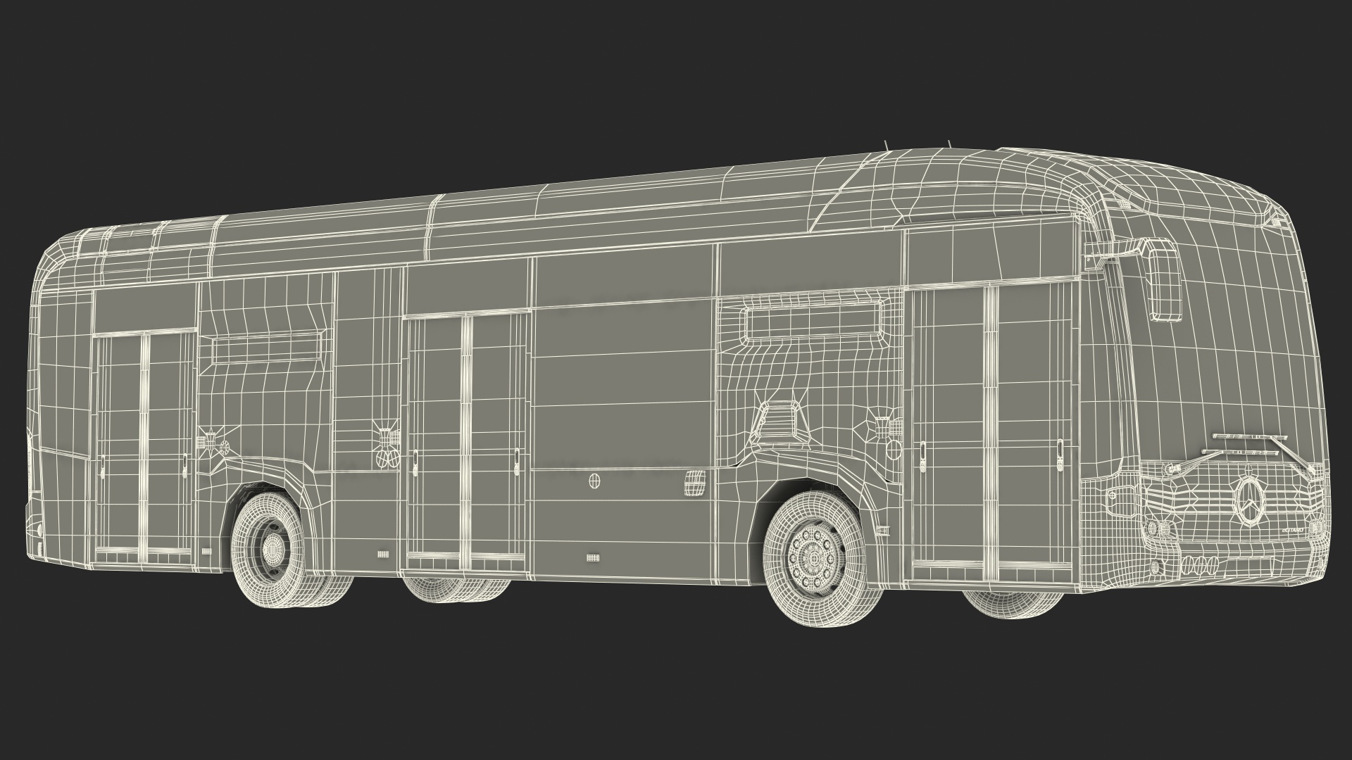 3D Mercedes-Benz eCitaro Three Doors model