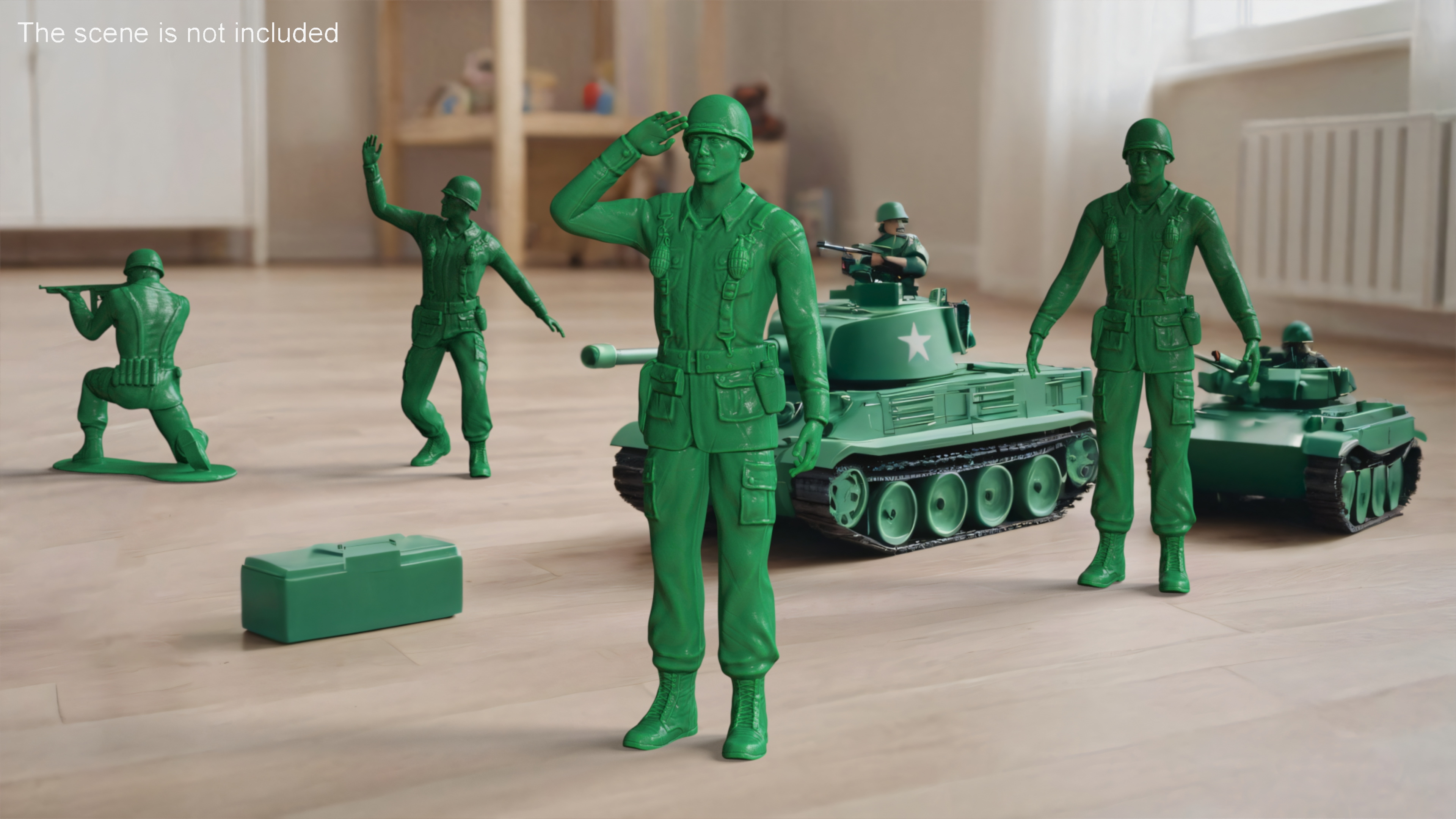 3D model Green Toy Soldier Salutes