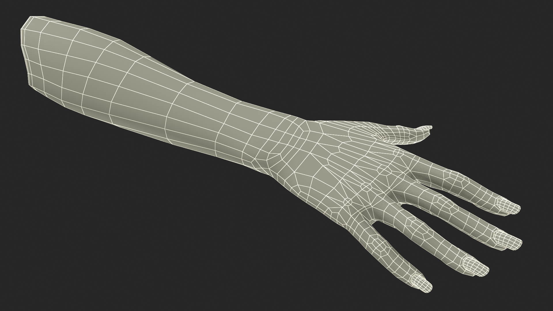 3D White Woman Hand Base Pose