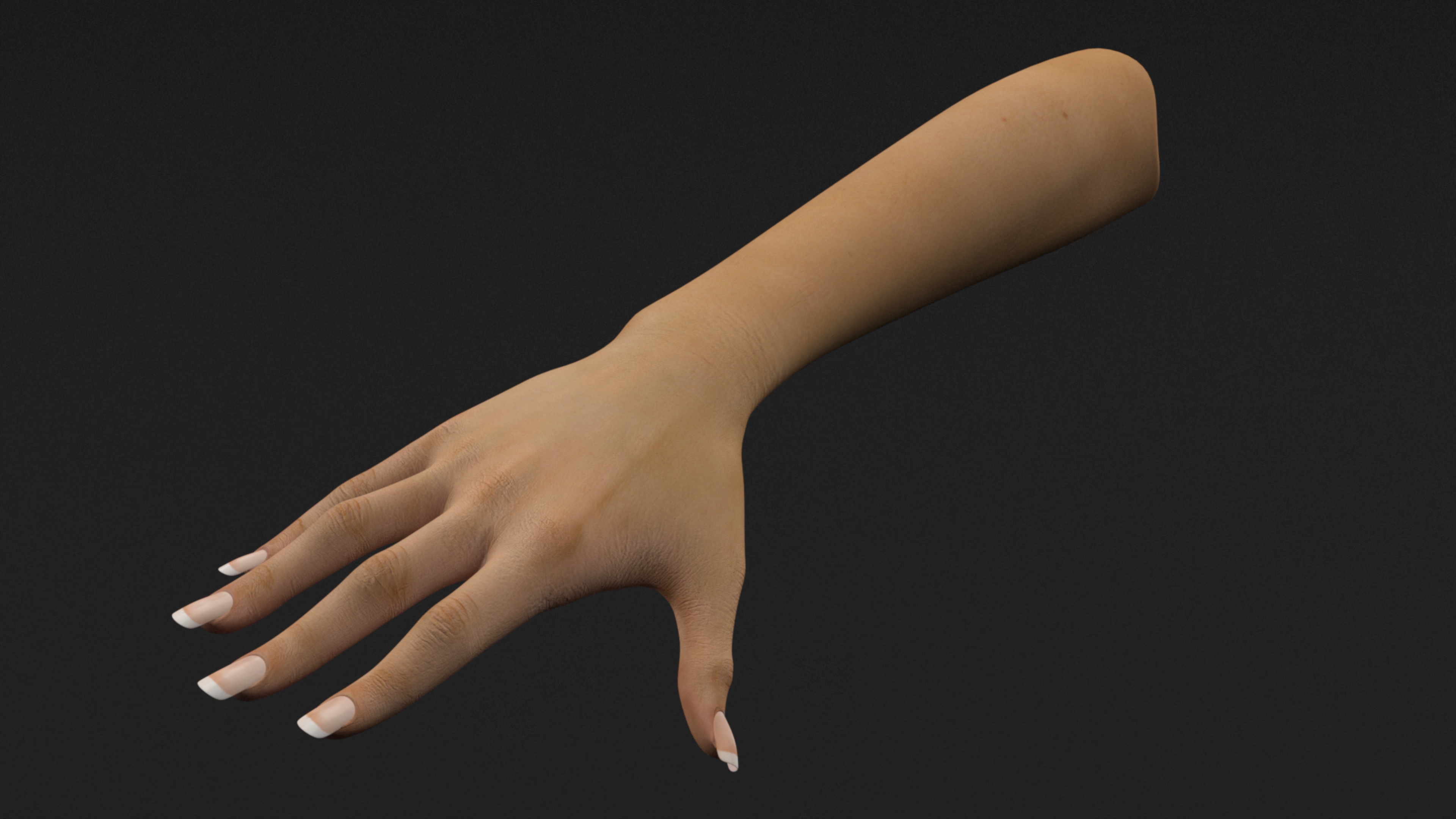 3D White Woman Hand Base Pose