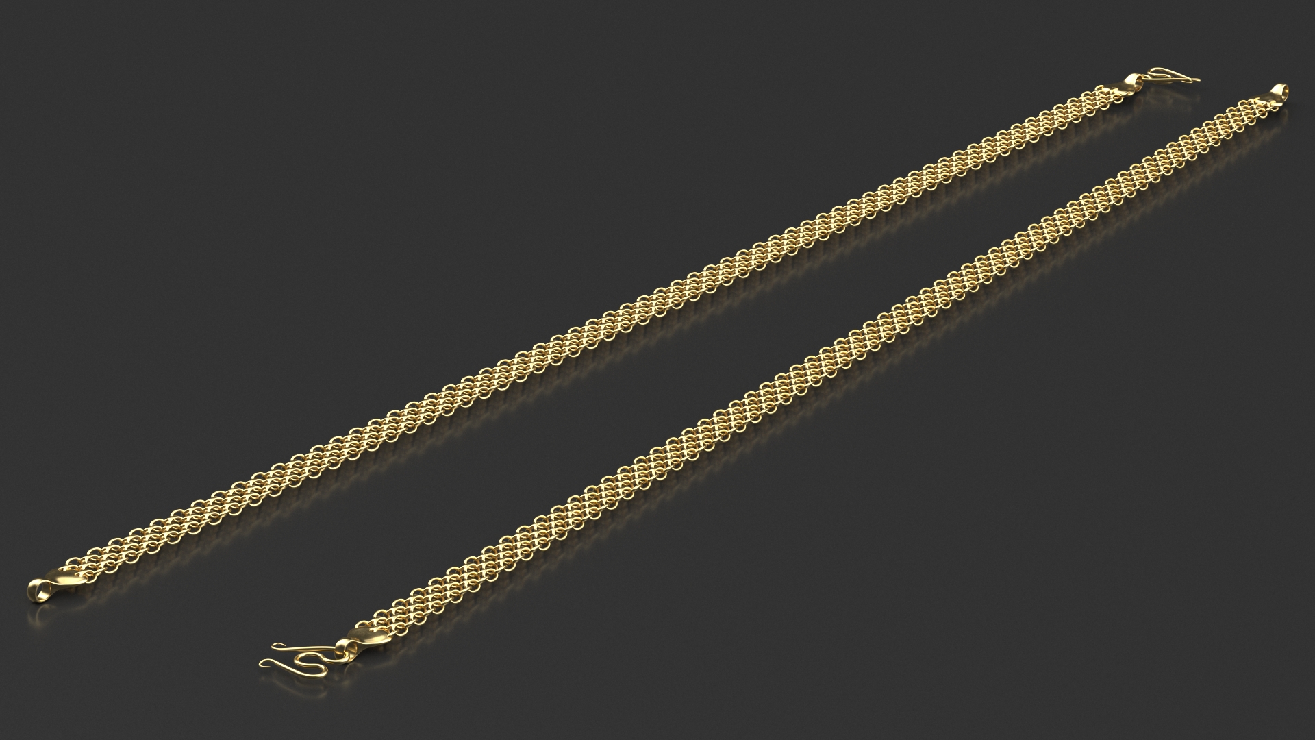 3D Mesh Jewelry Chain Gold model