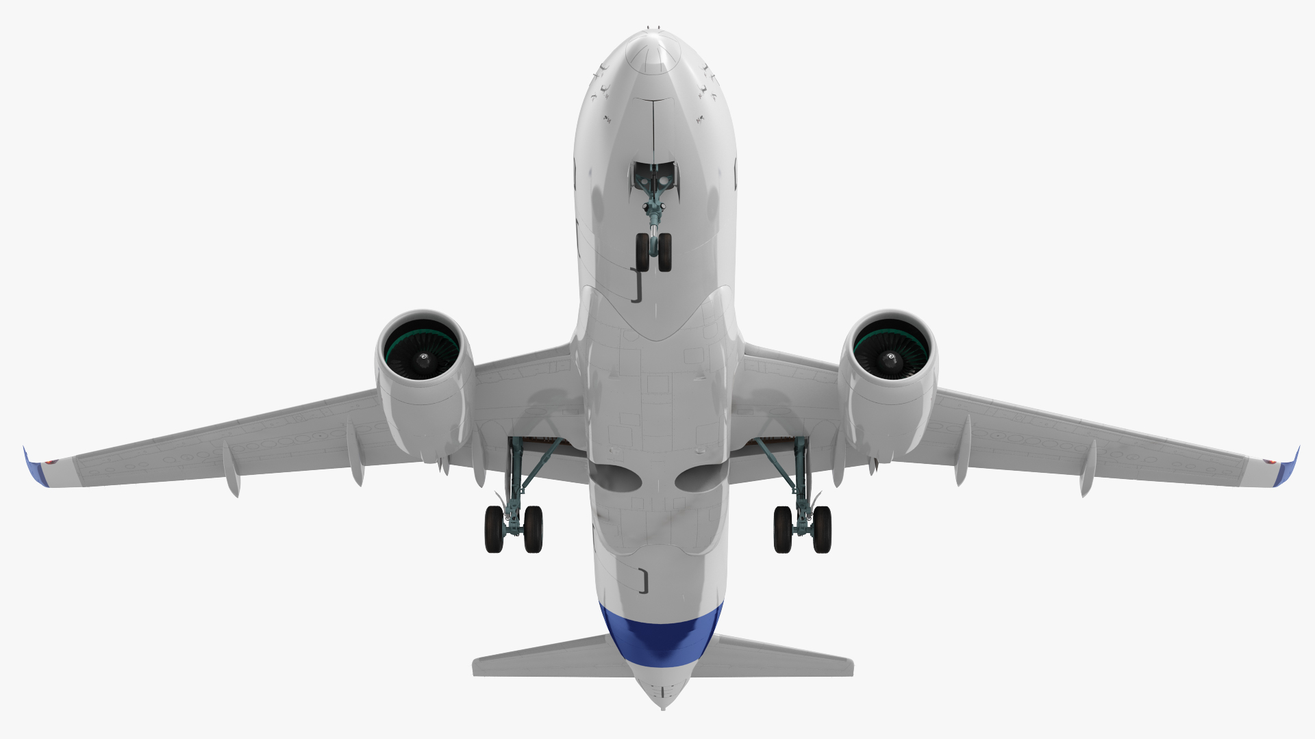 3D model Airbus A220 100 Detailed Interior Rigged