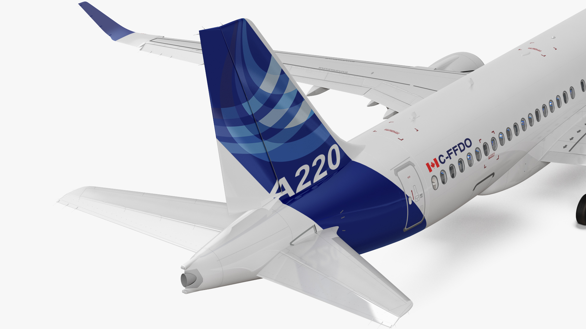 3D model Airbus A220 100 Detailed Interior Rigged