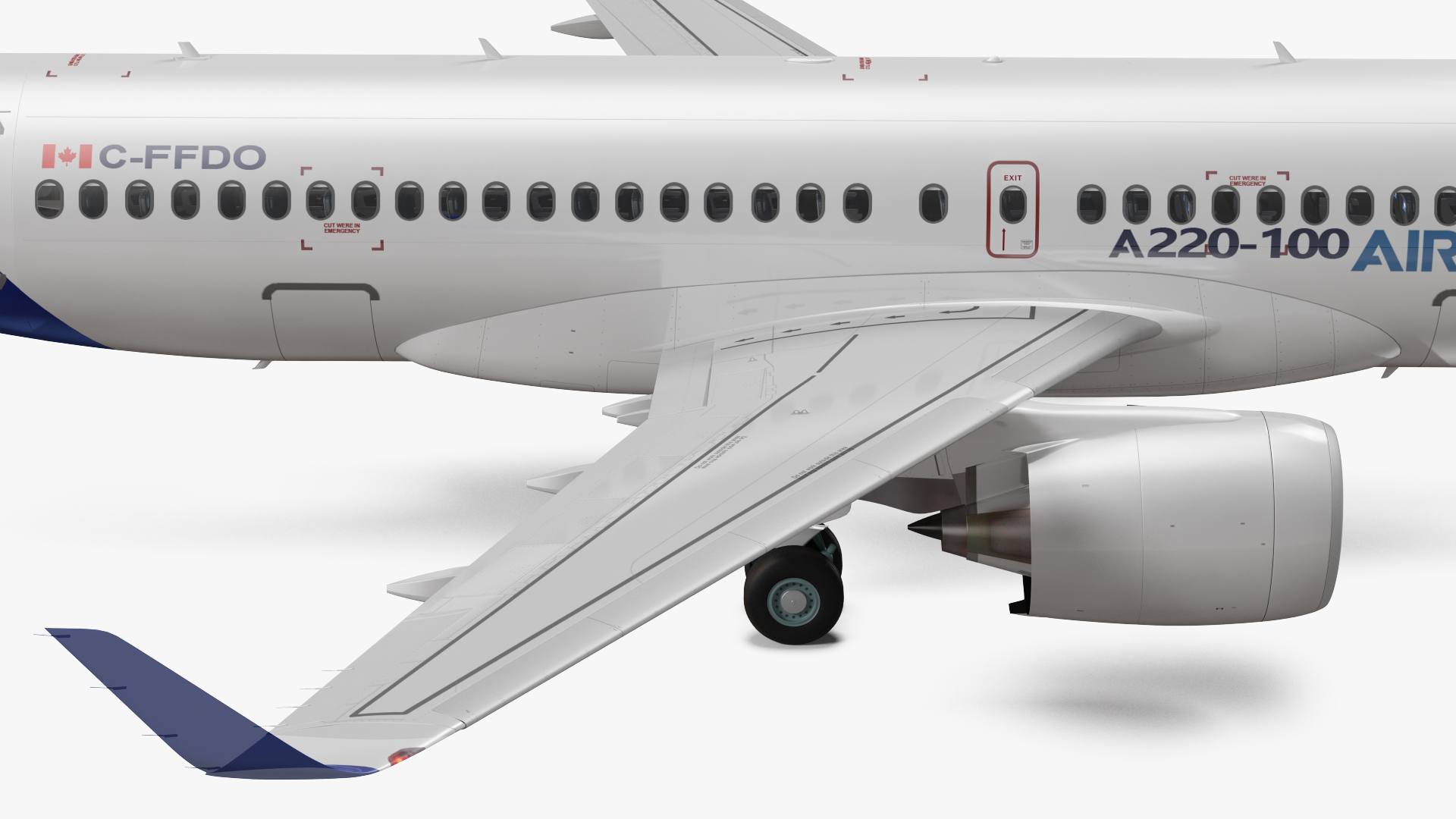 3D model Airbus A220 100 Detailed Interior Rigged