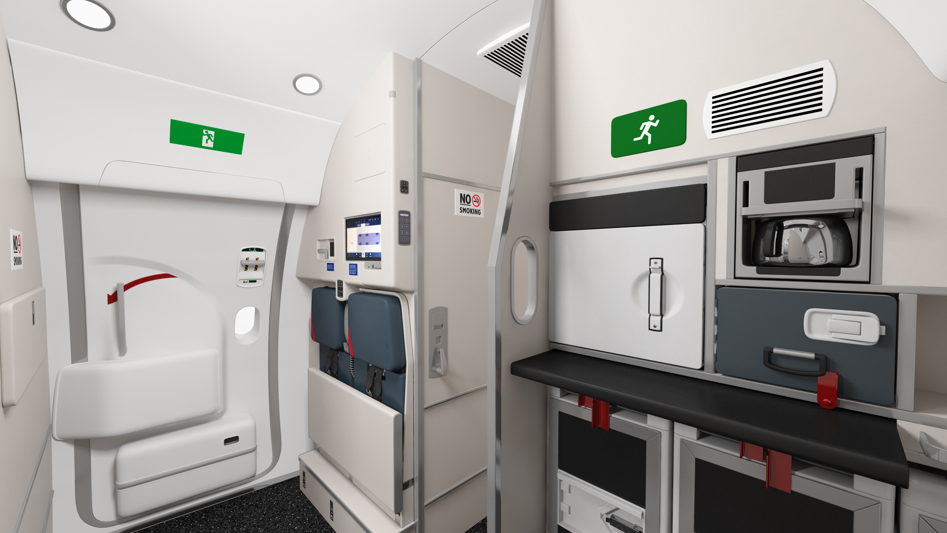 3D model Airbus A220 100 Detailed Interior Rigged