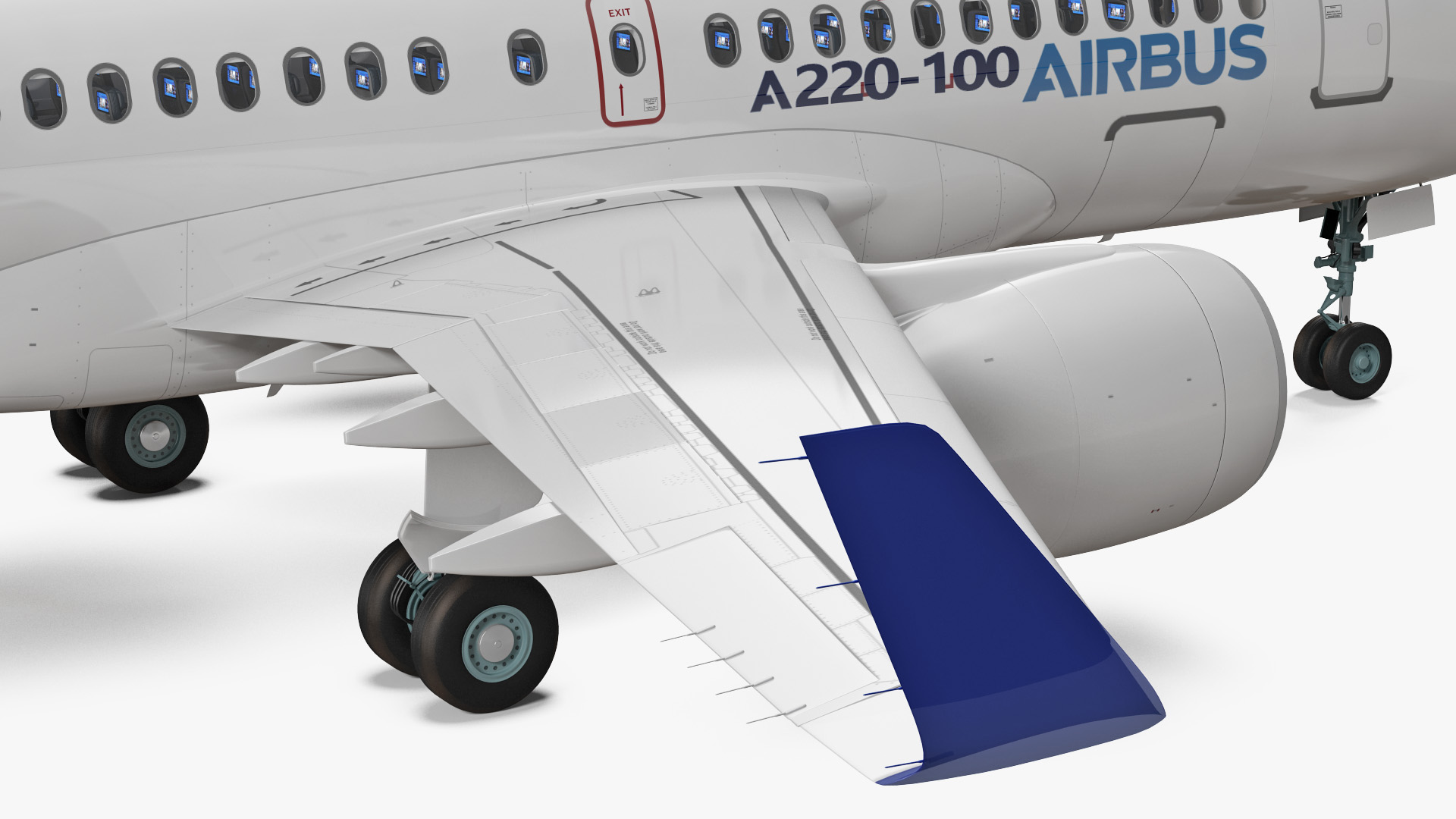 3D model Airbus A220 100 Detailed Interior Rigged