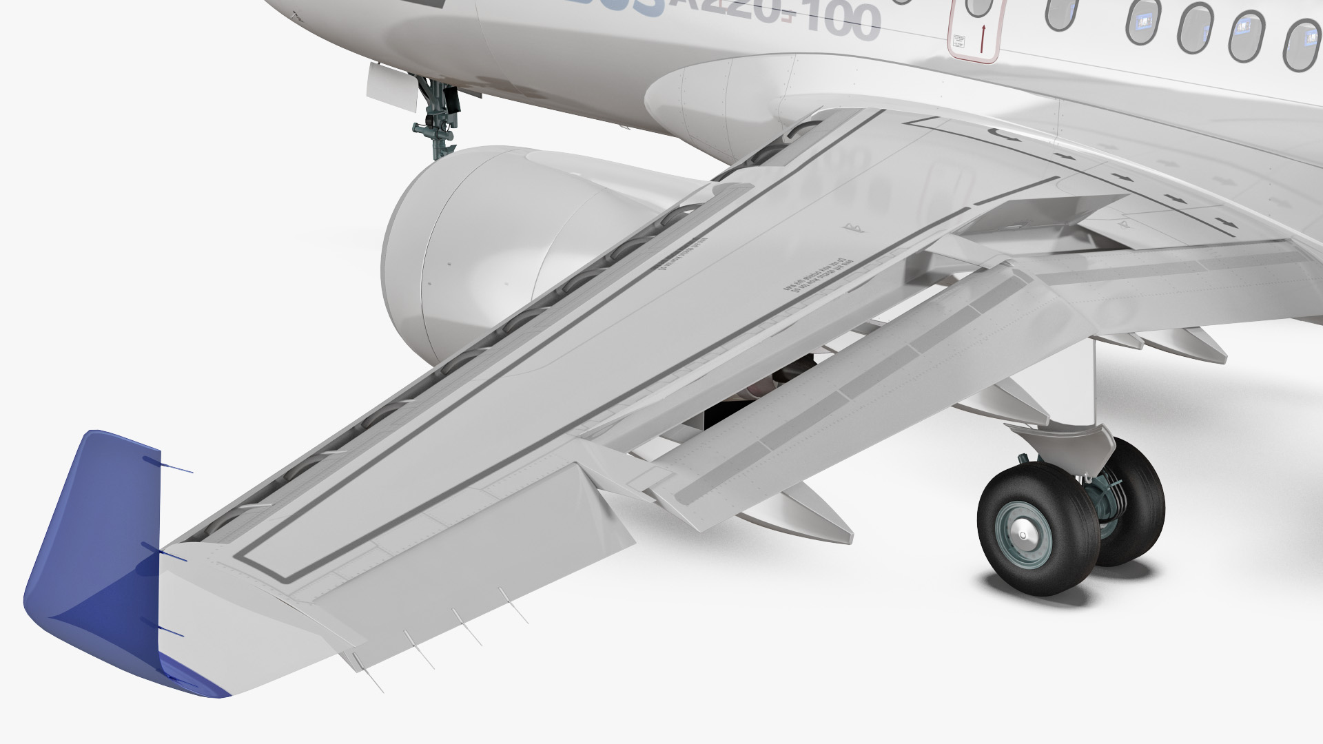 3D model Airbus A220 100 Detailed Interior Rigged