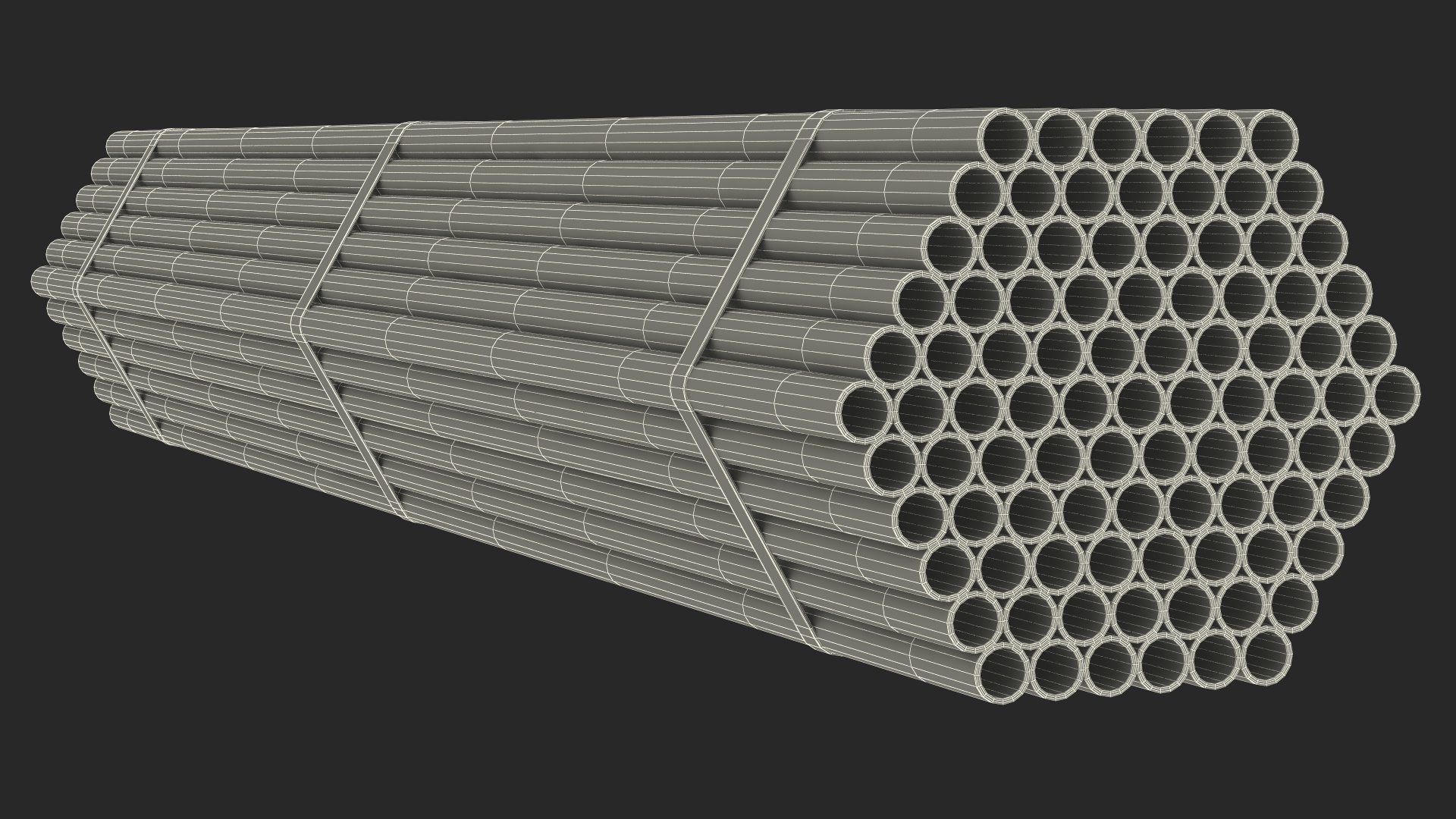 Thin Plastic Pipes Bundle 2 Meters 3D model