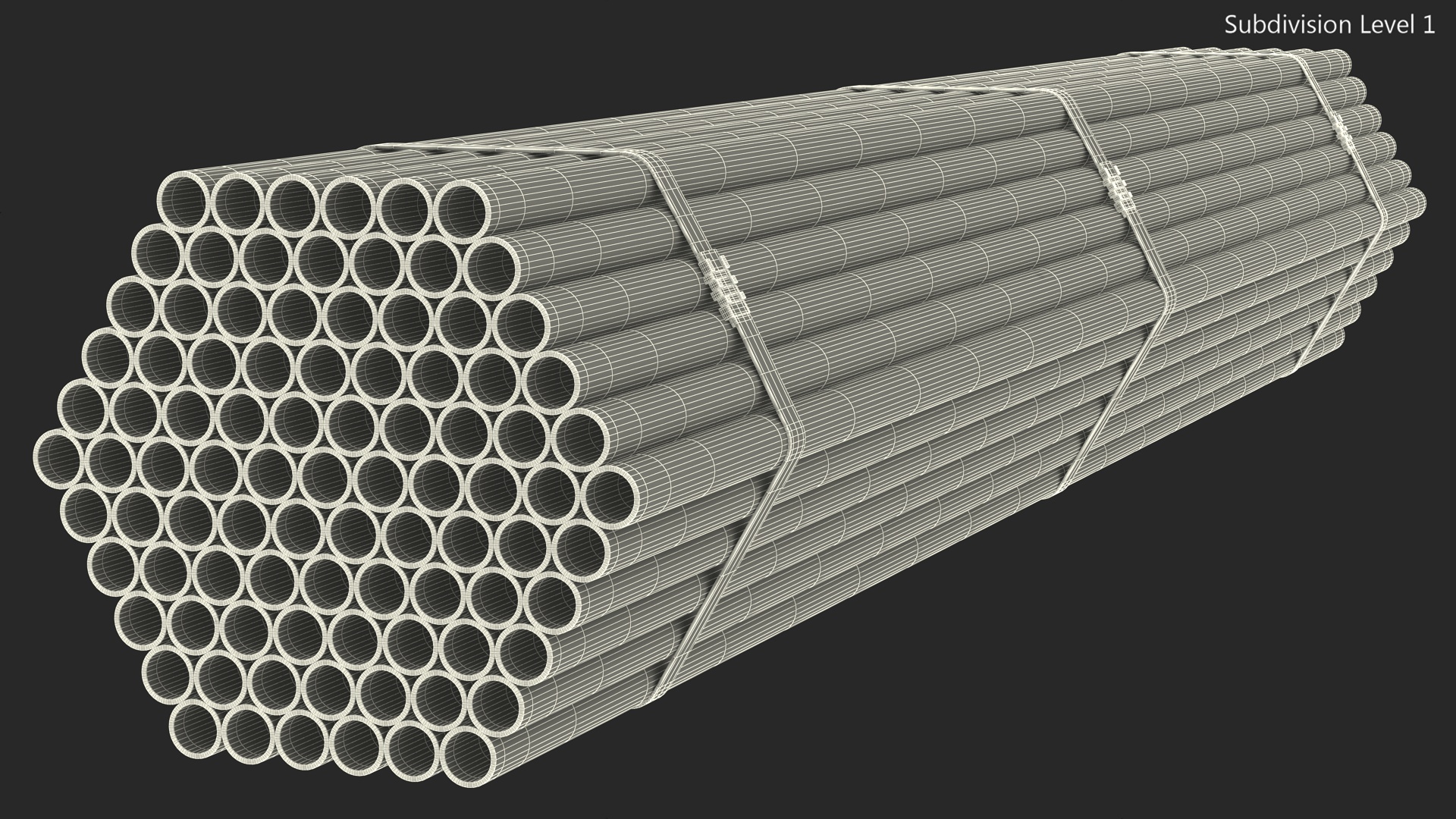 Thin Plastic Pipes Bundle 2 Meters 3D model