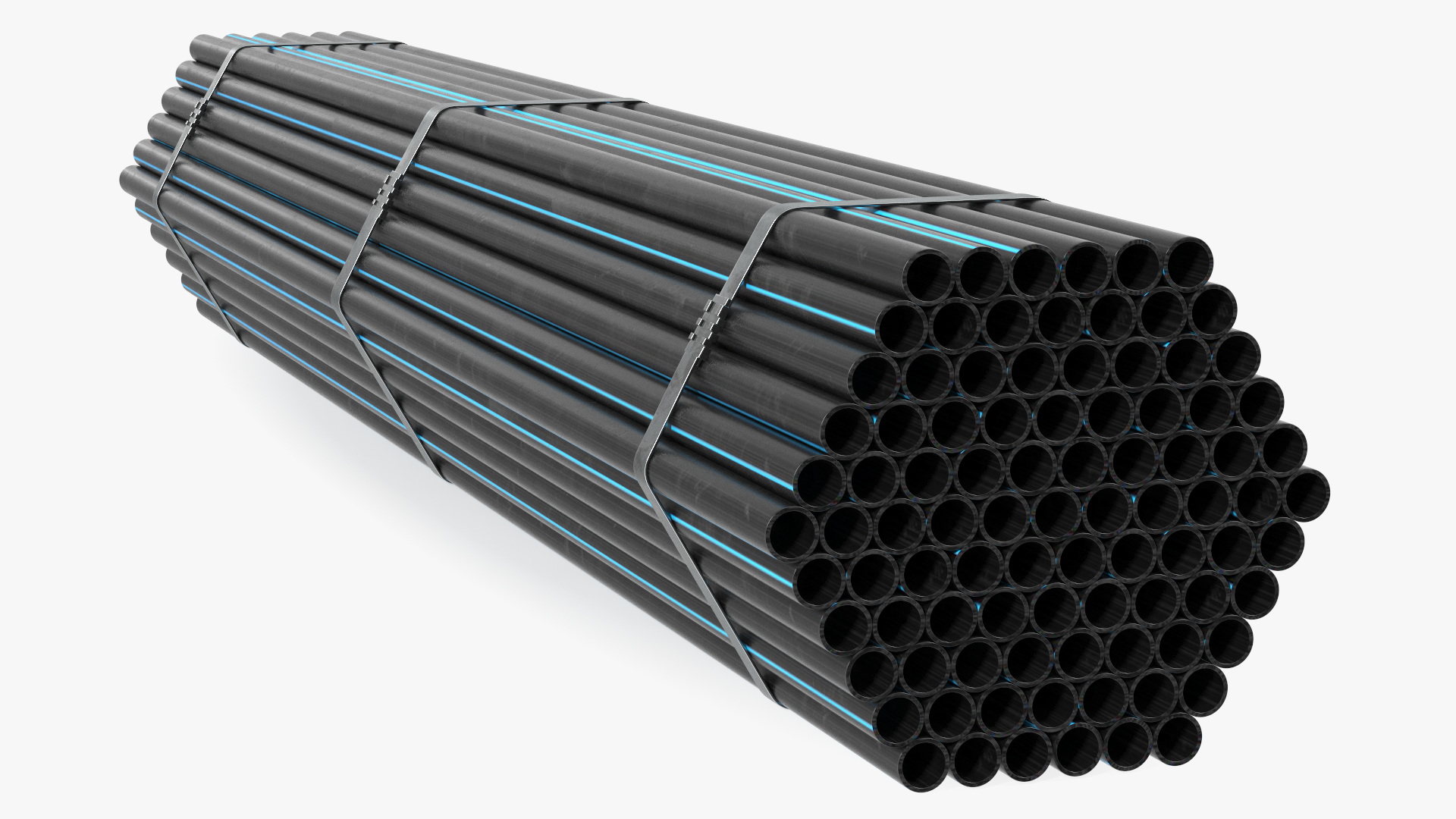 Thin Plastic Pipes Bundle 2 Meters 3D model